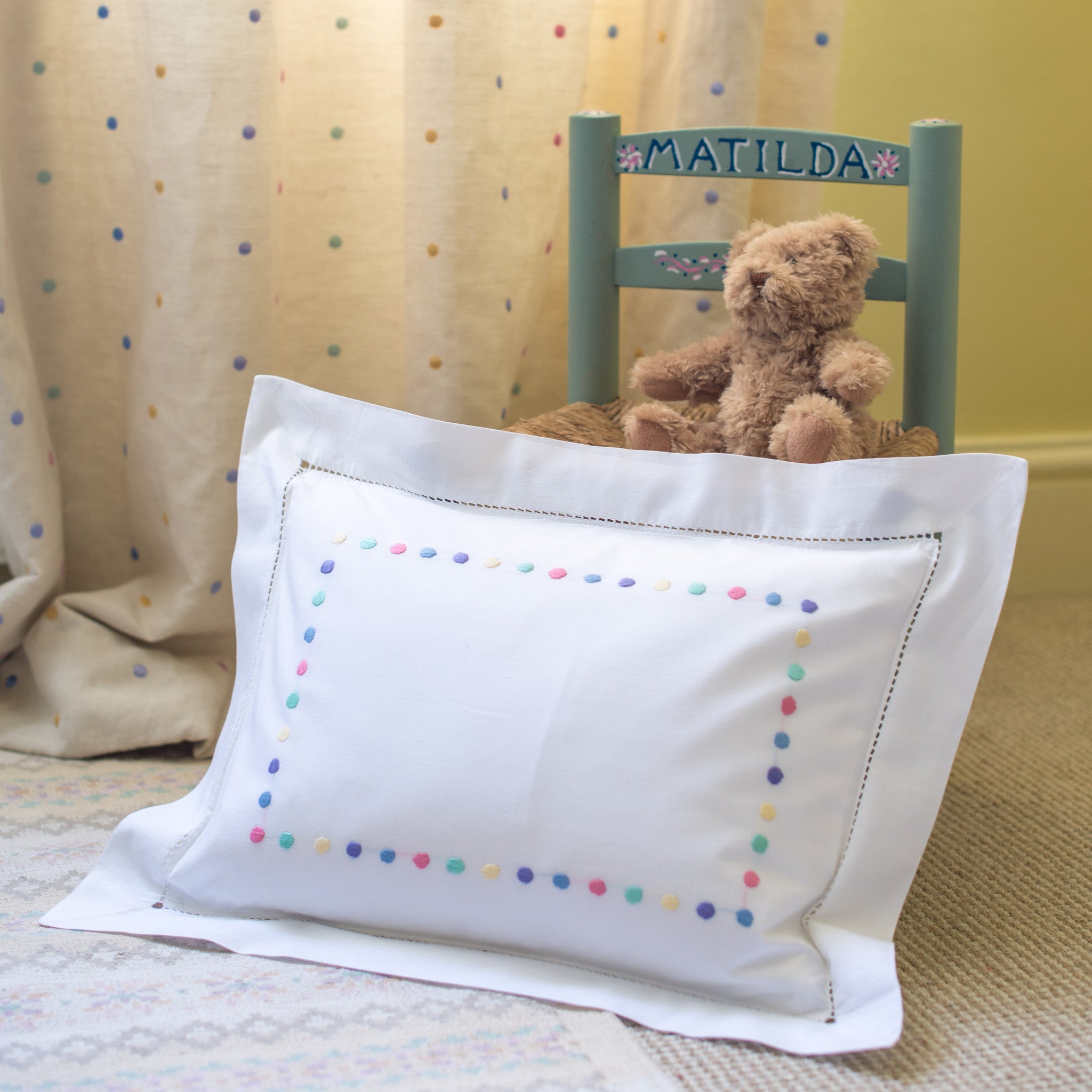 Multicolour dots baby pillowcase