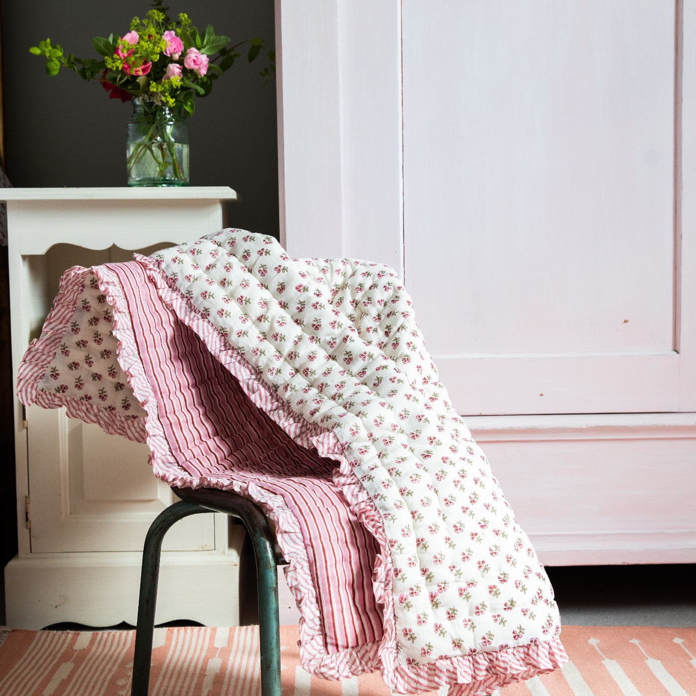 Pink Ditsy Baby Quilt