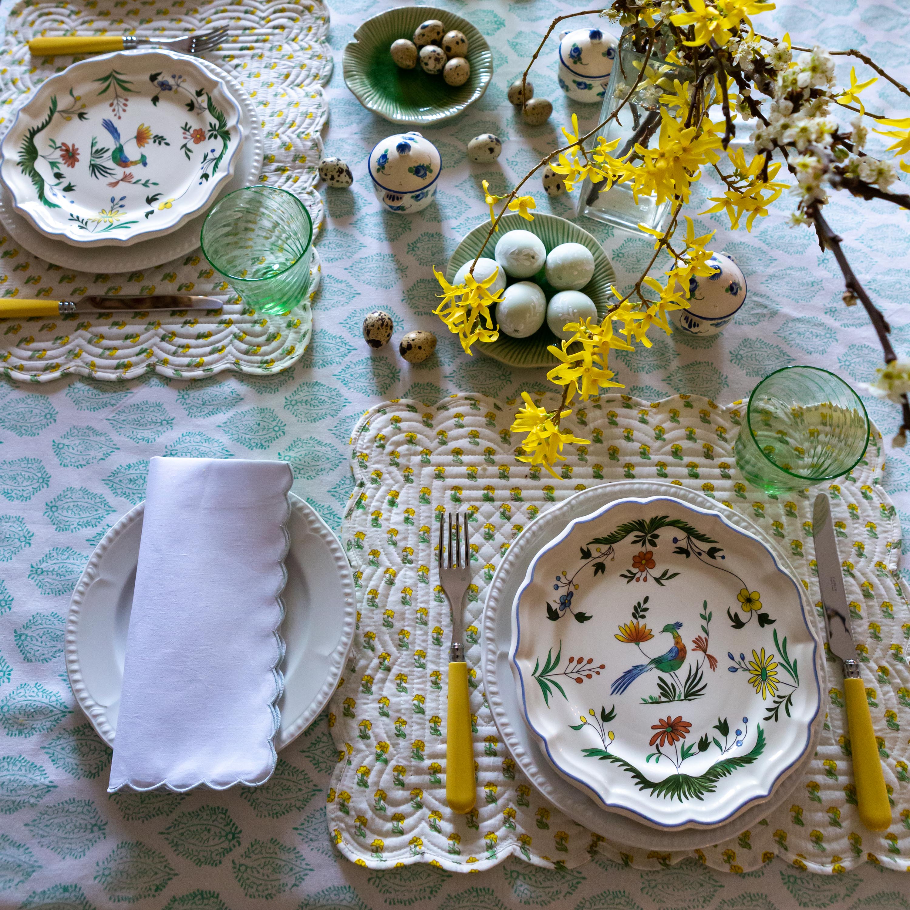 Duck Egg Mini Scallop edge Napkin