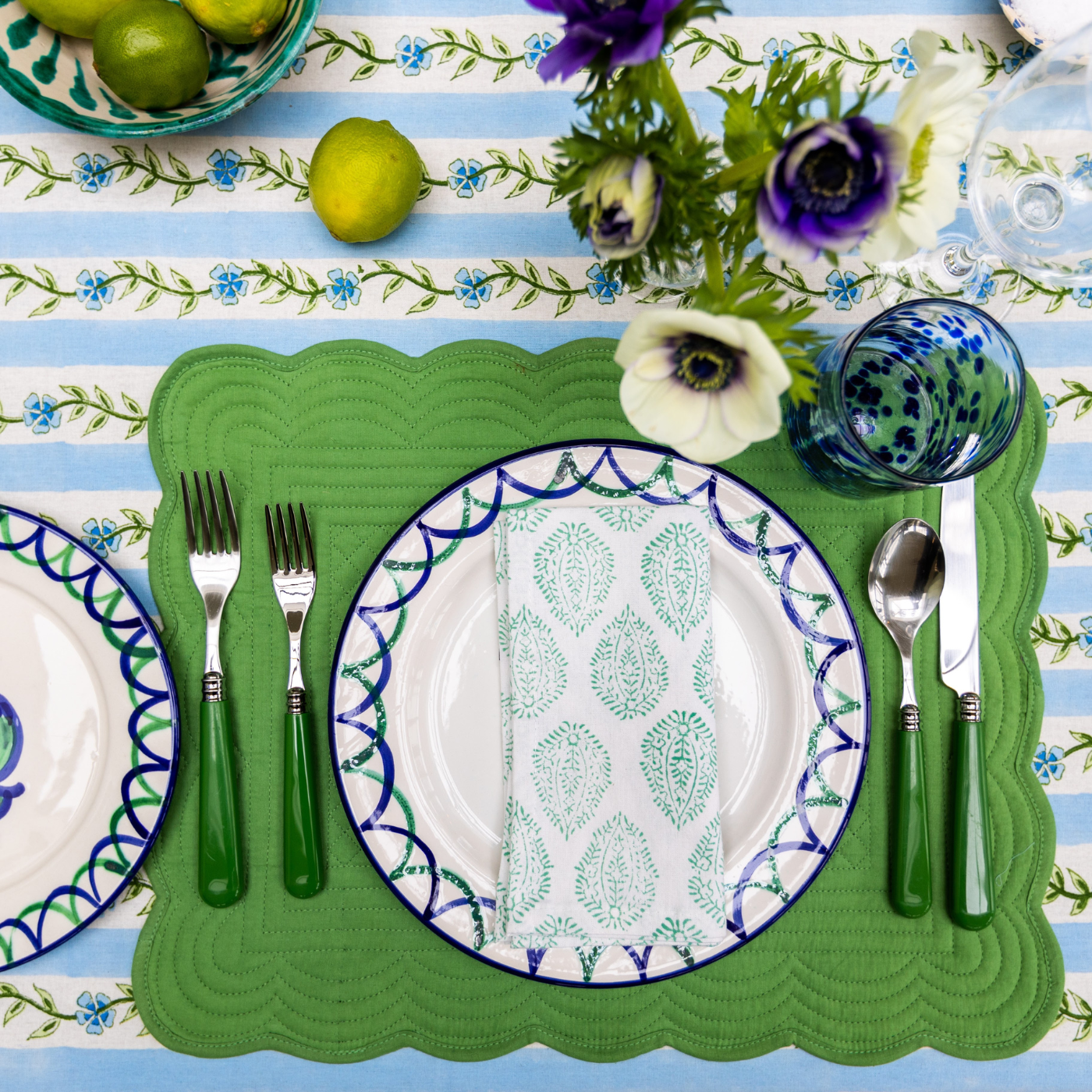 Green Quilted Scallop Placemat