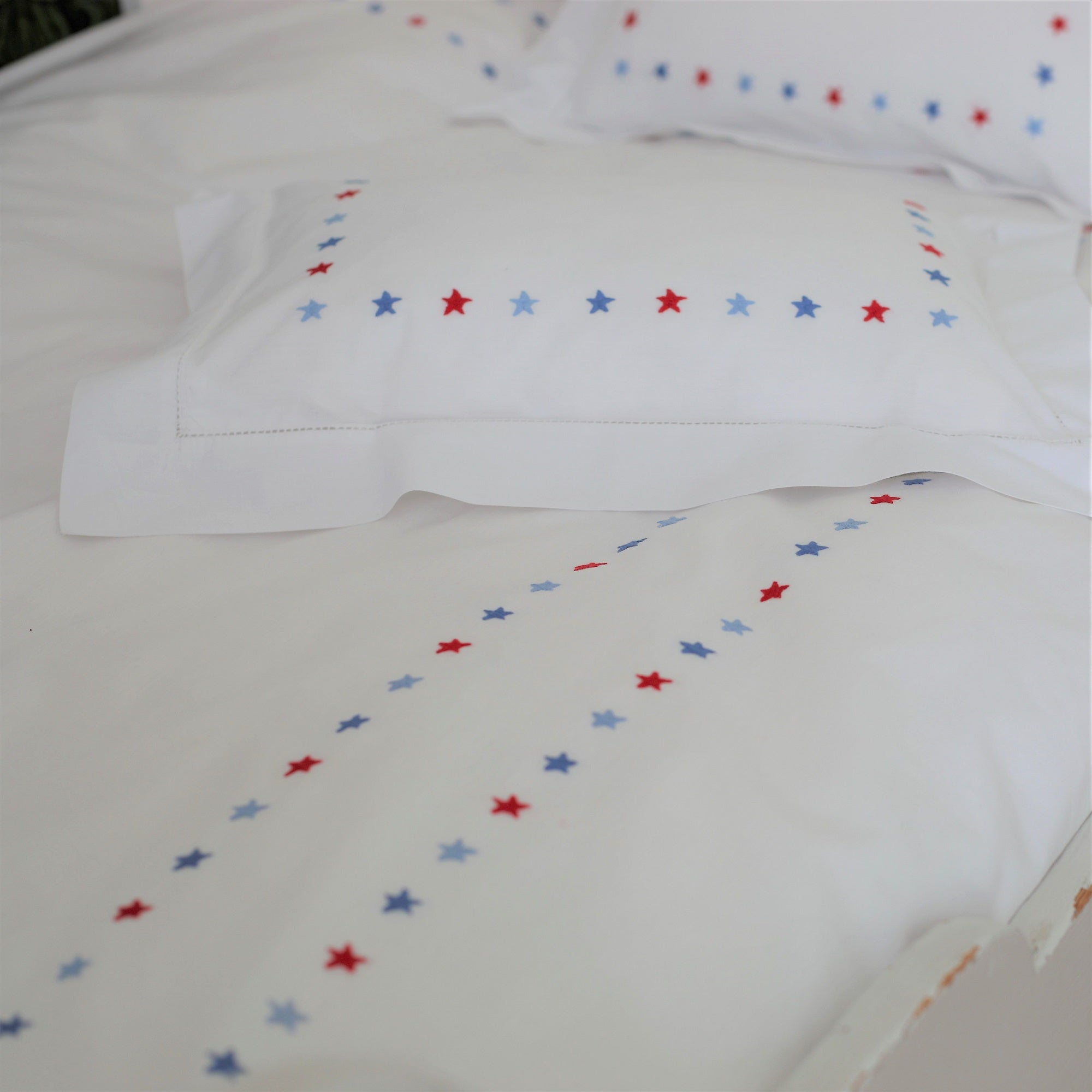 Red & Blue Star Cot Bed Duvet Cover