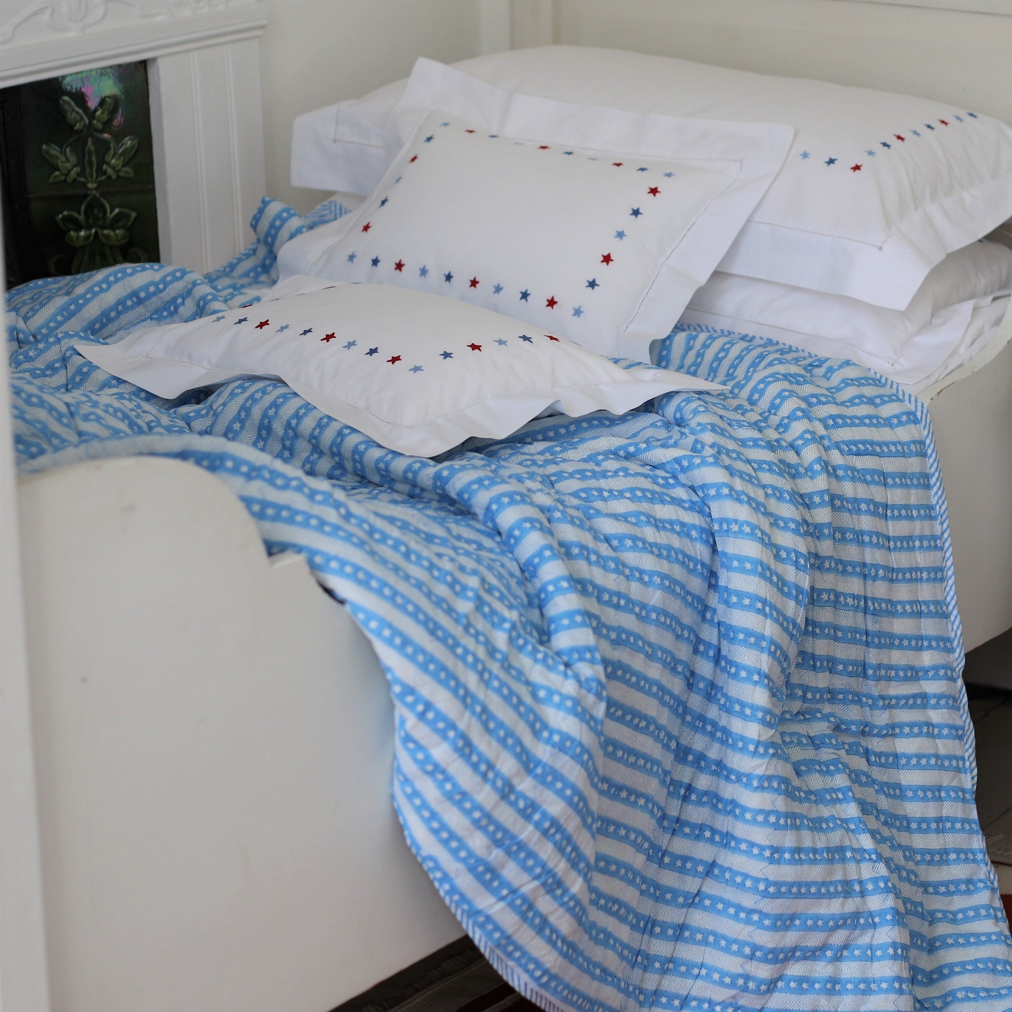 Red & Blue Star Cot Bed Duvet Cover