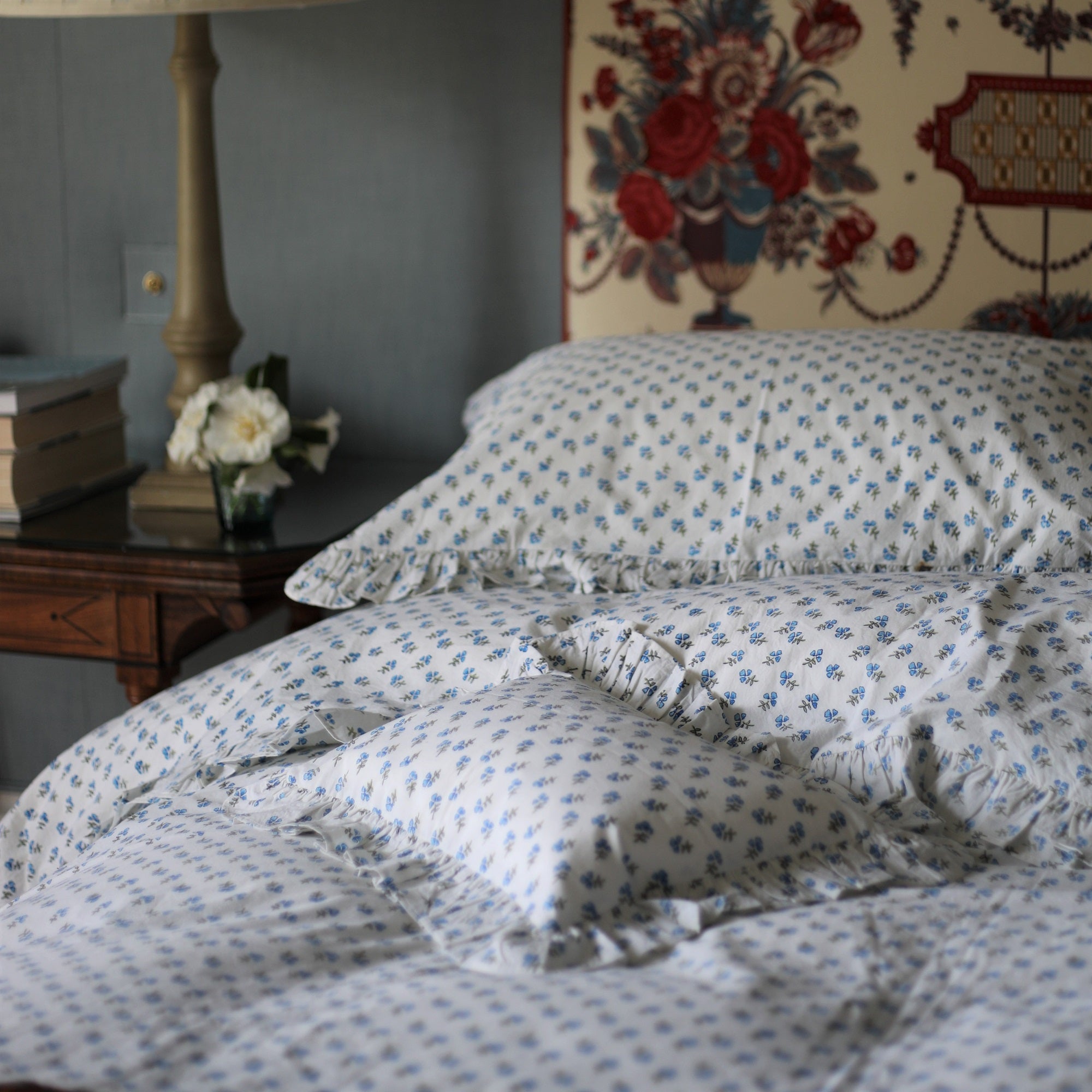 Blue Ditsy Baby Boudoir Pillowcase