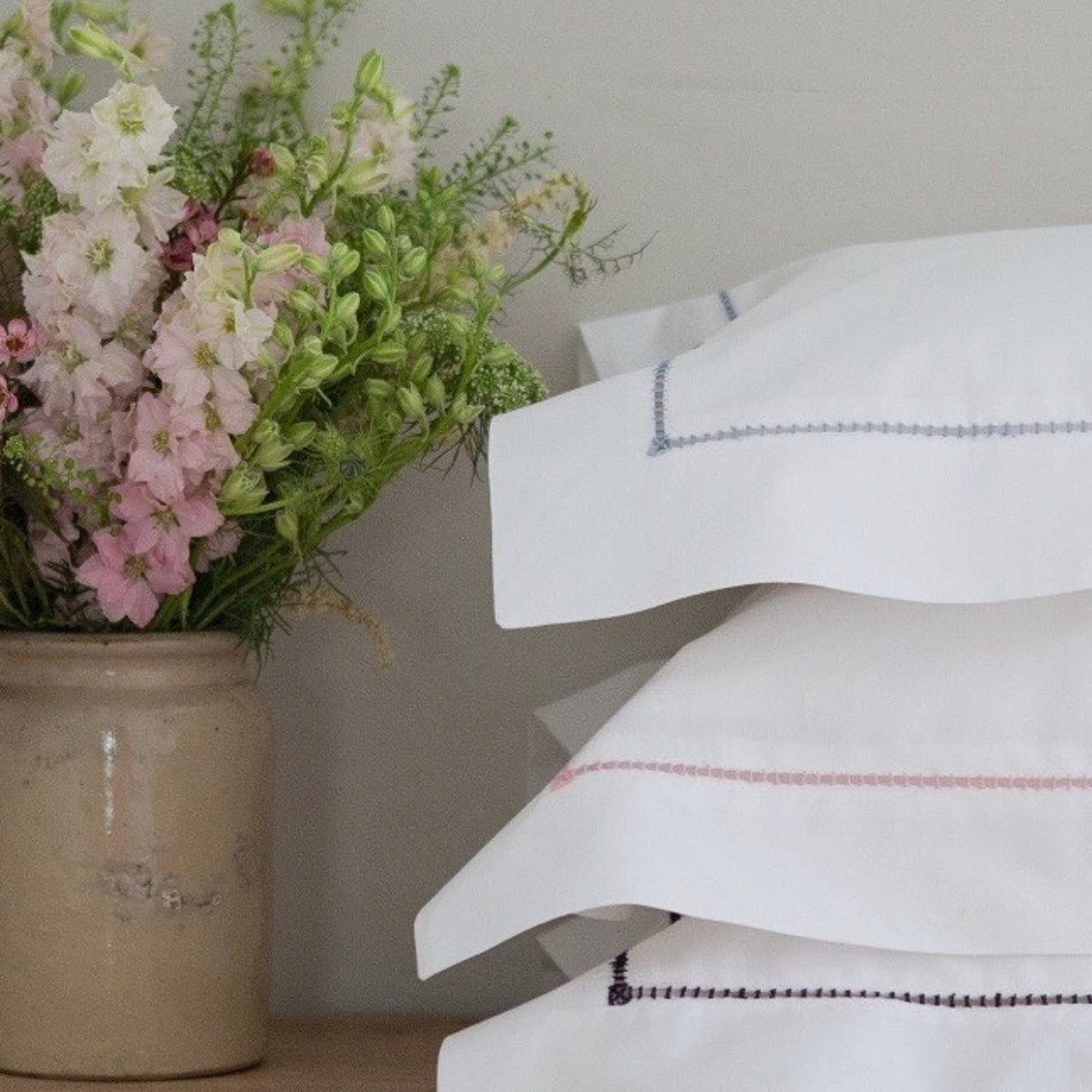 Pink Ladderstitch Pillowcase