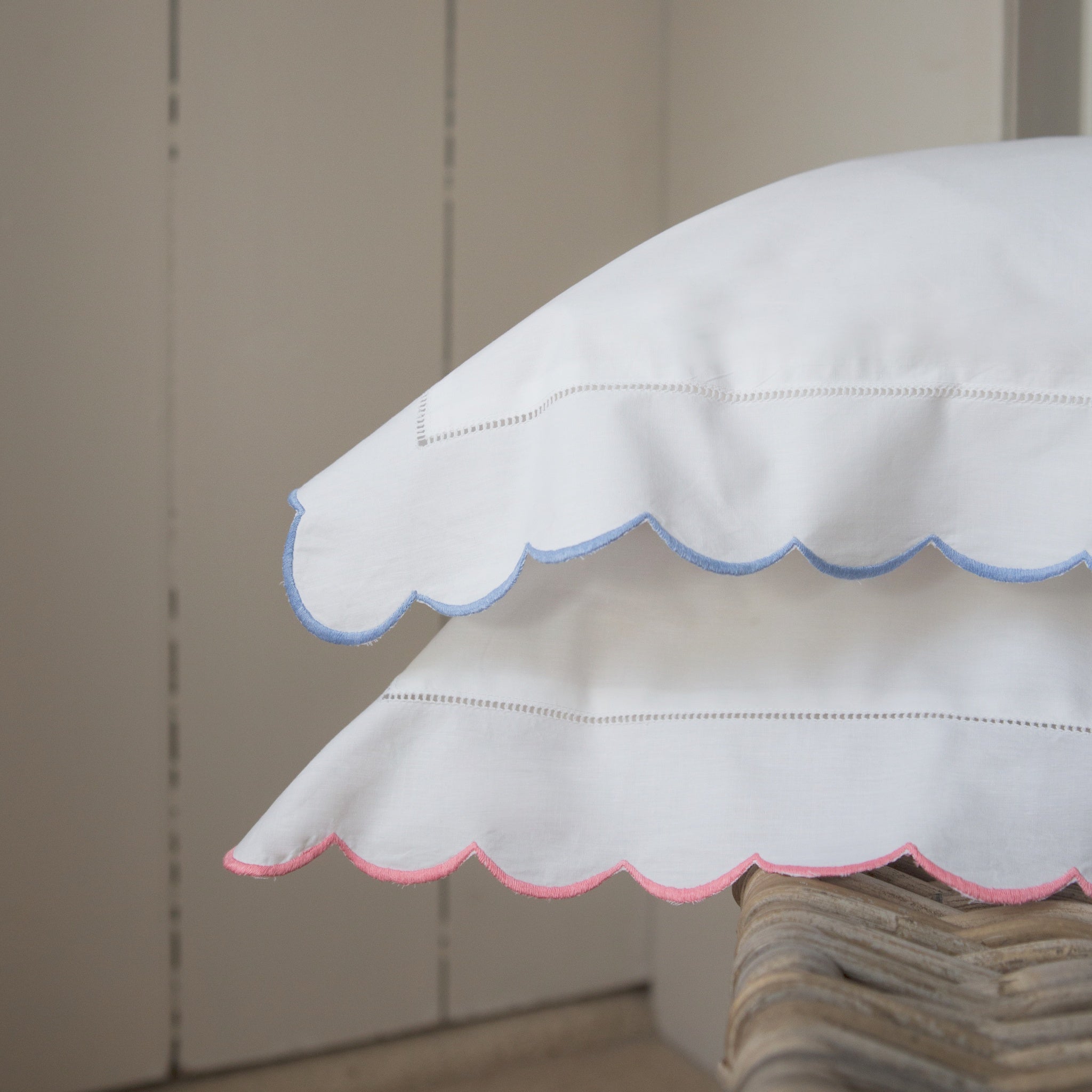 Pink Scallop Square Pillowcase