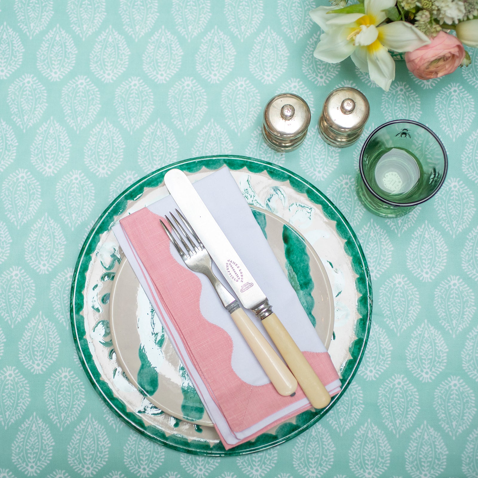 Green Leaf Reverse Oilcloth