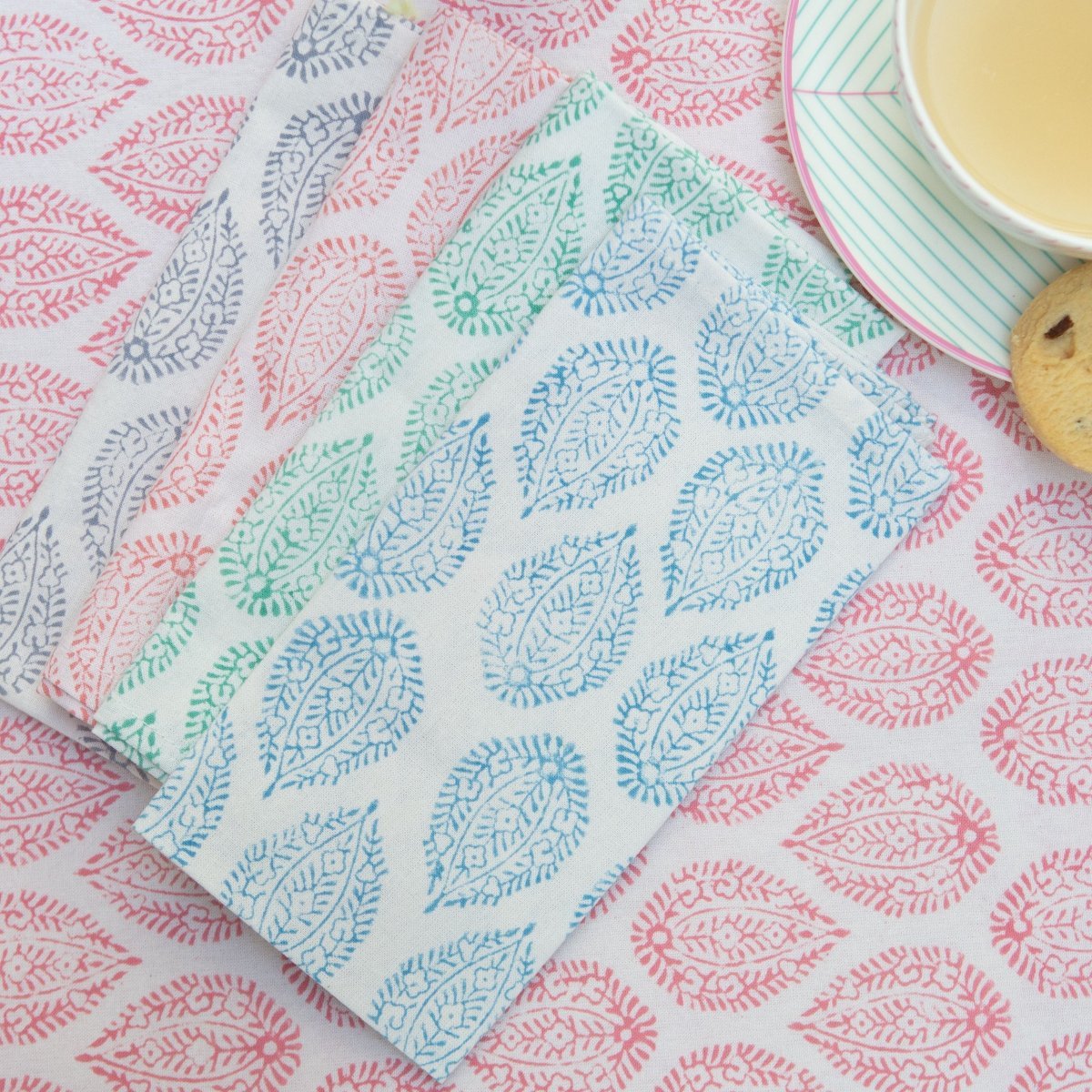 Pink Leaf Oilcloth