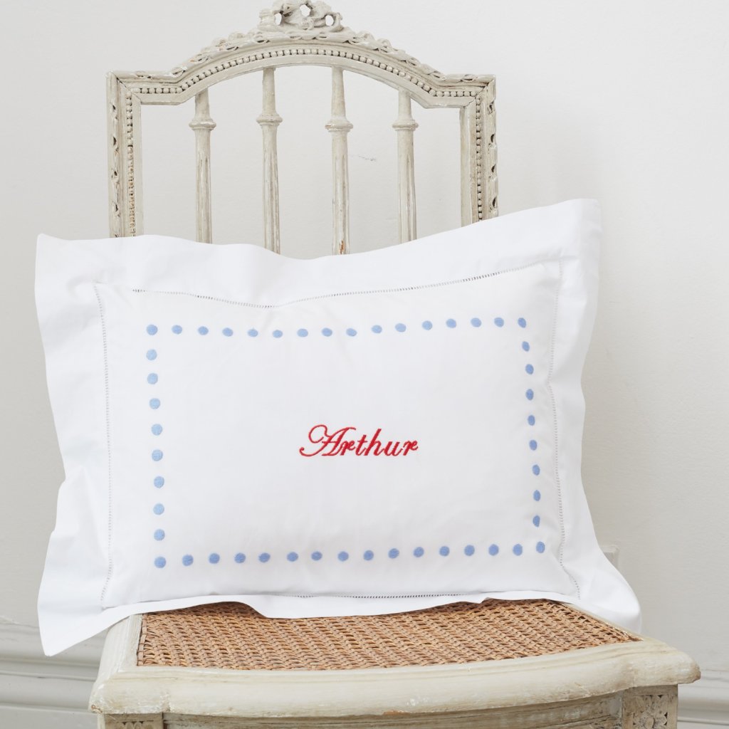 Blue Dots Baby Boudoir Pillowcase