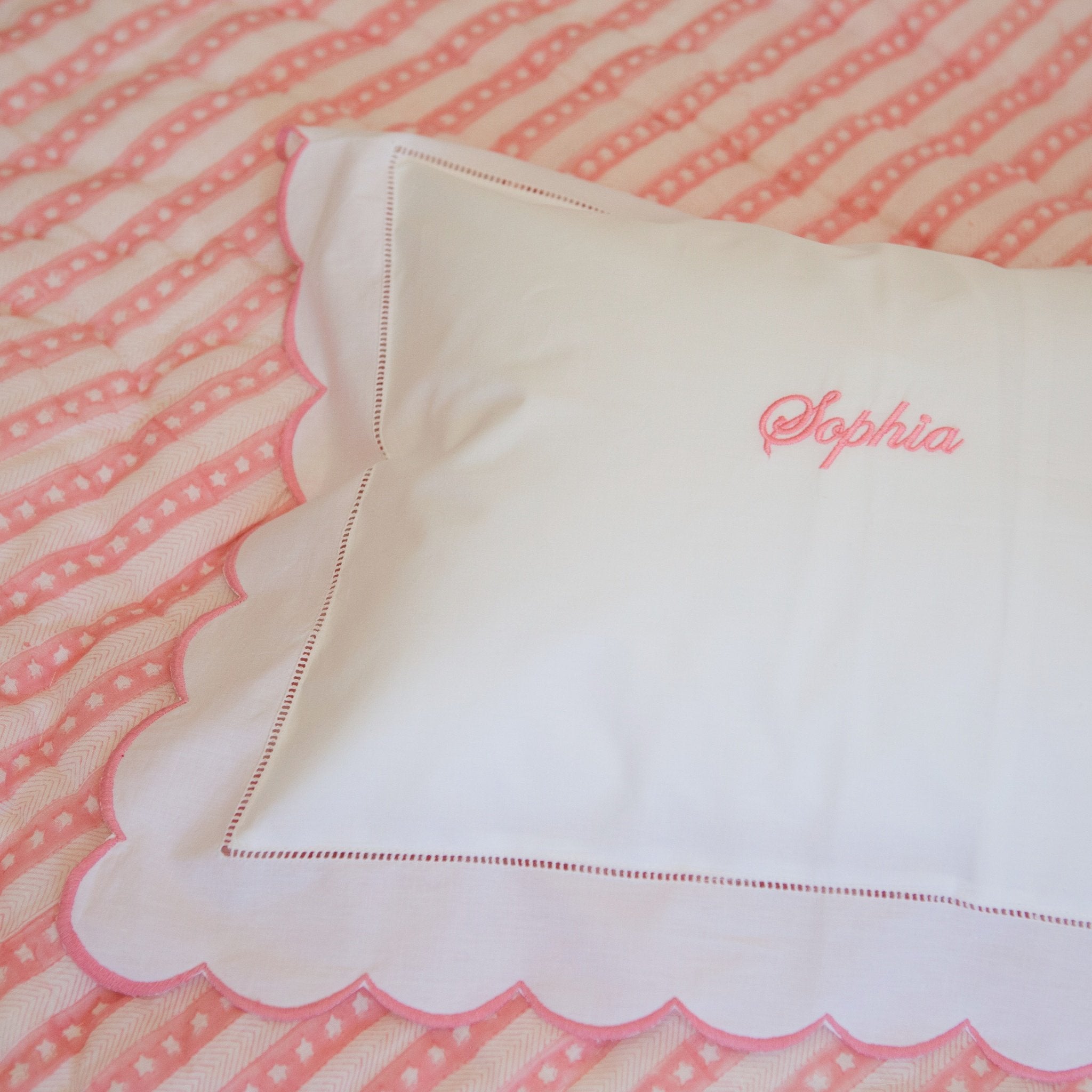 Pink Scallop Baby Boudoir Pillowcase