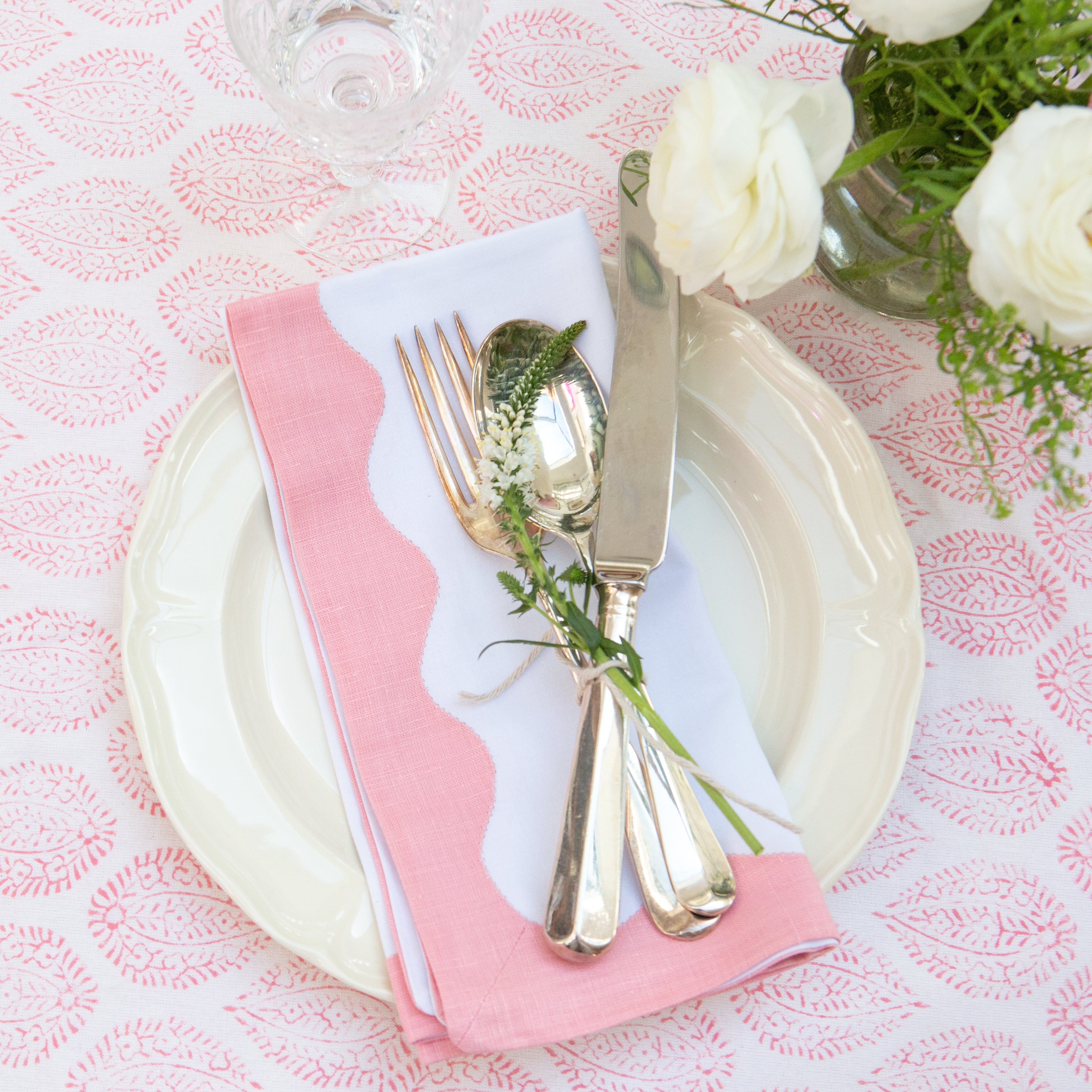 Pink Wave Napkin - Set of 4