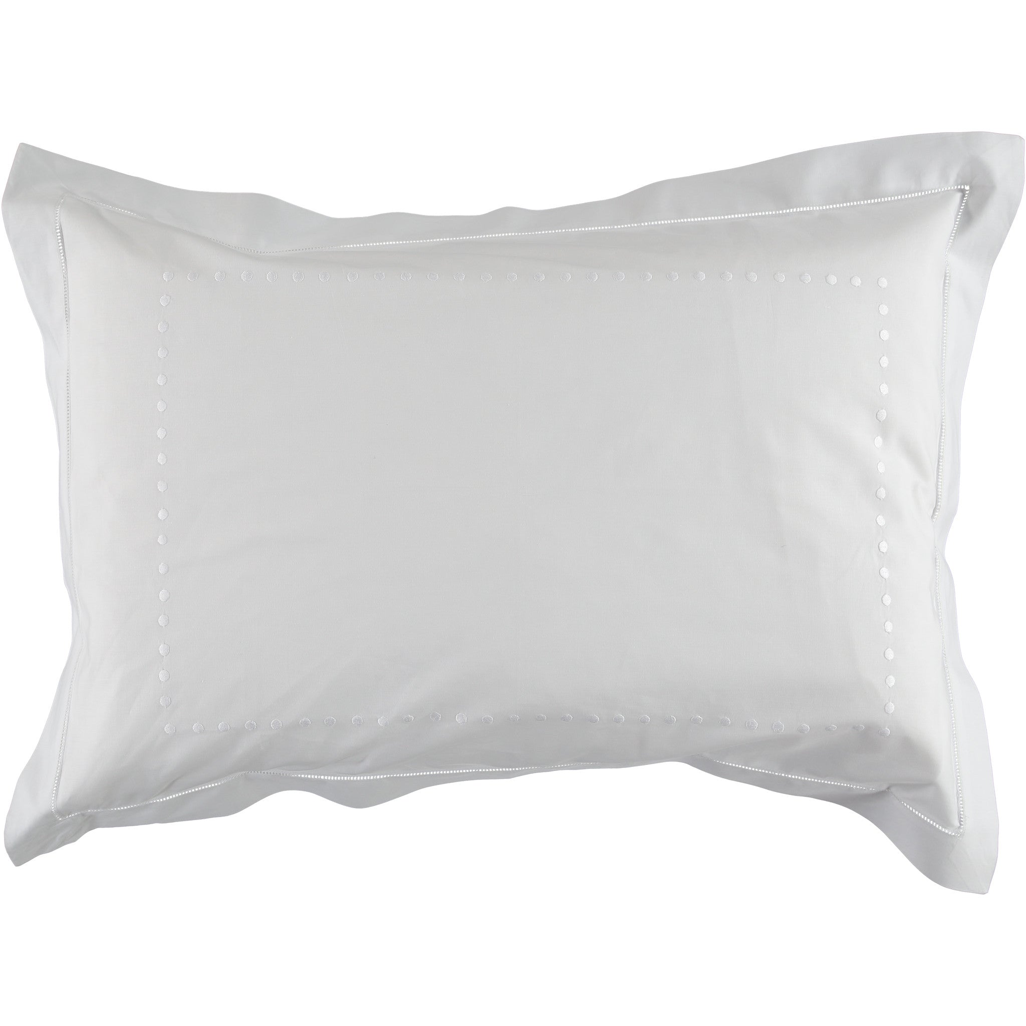 white embroidered dot pillowcase