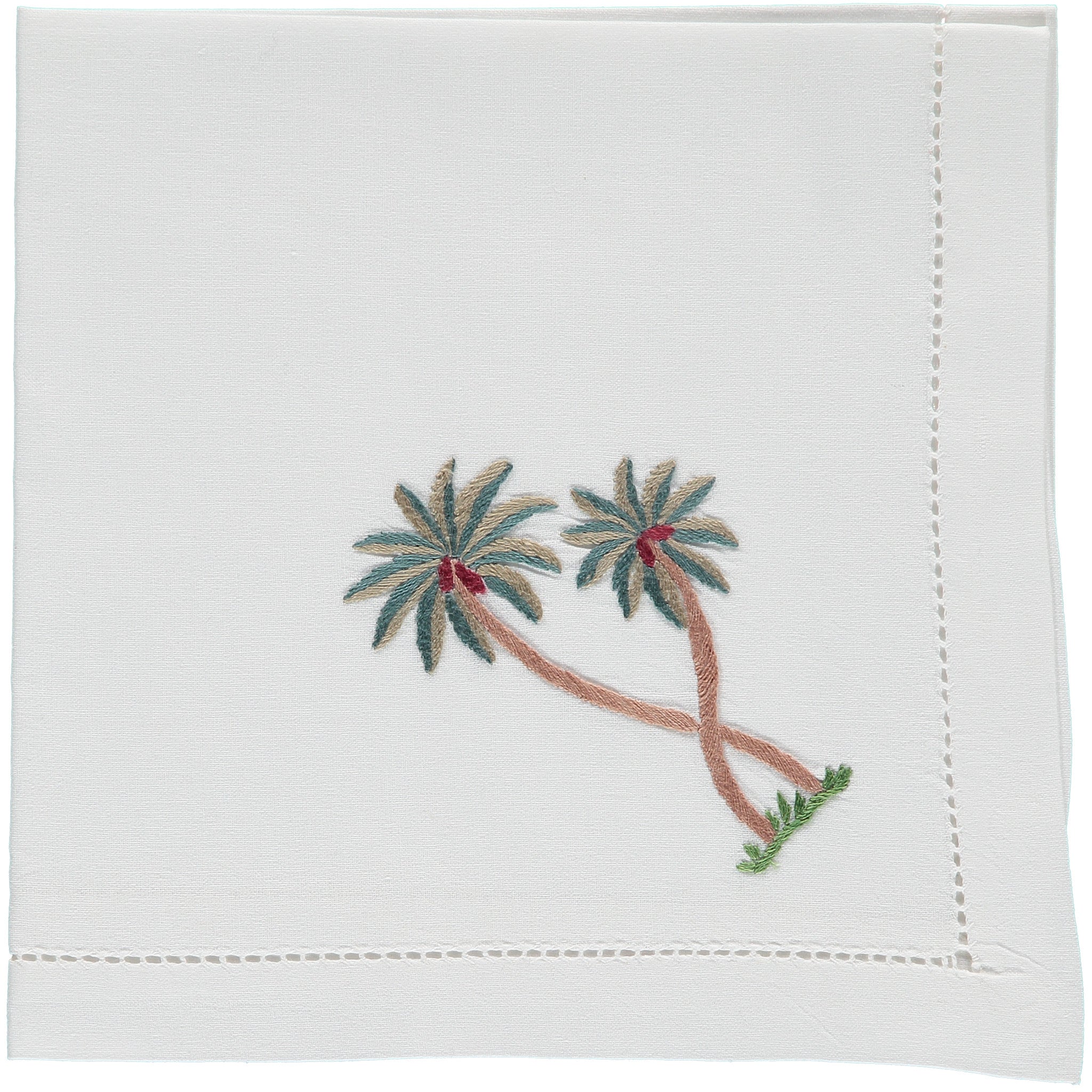 Palm tree embroidered napkin