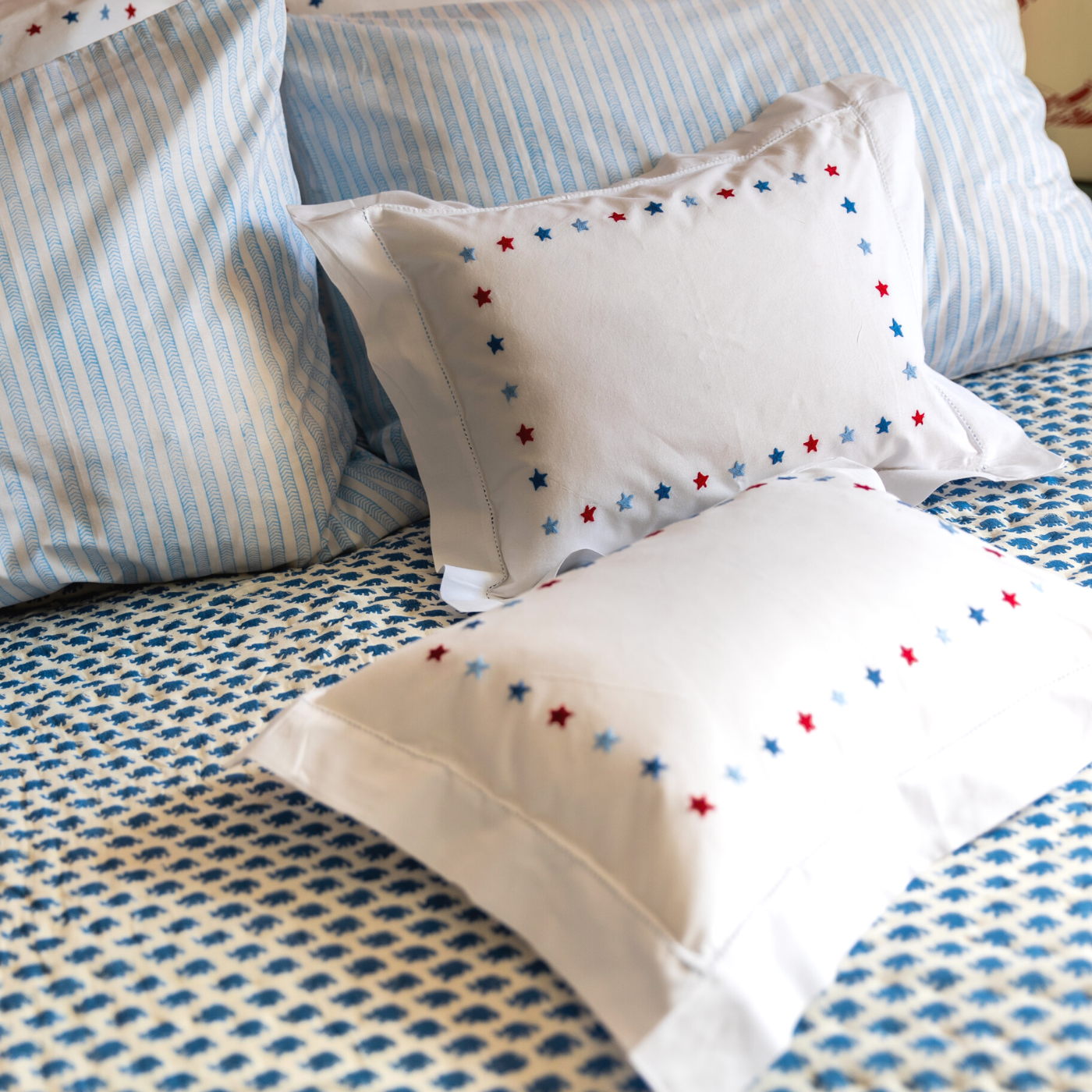 Red & Blue Star Baby / Boudoir Pillowcase