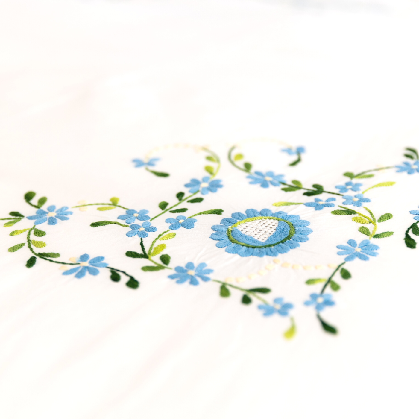 Margot Embroidered Flowers Duvet Cover