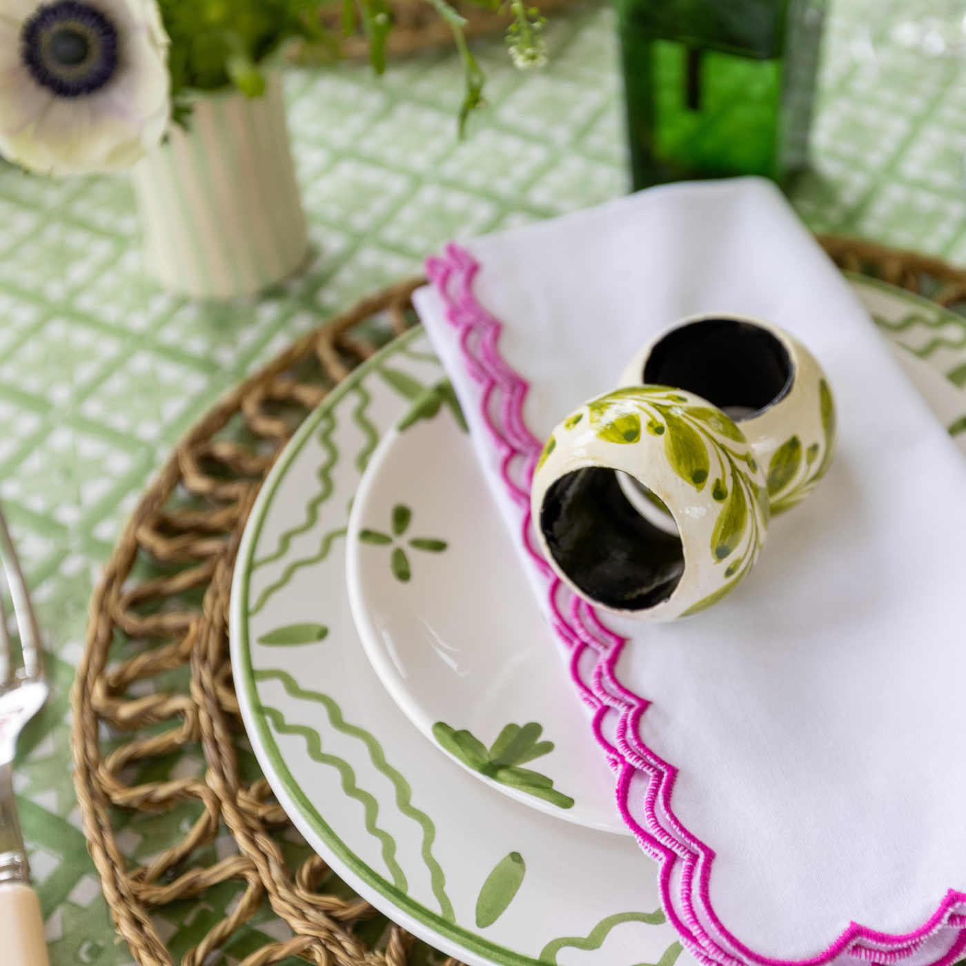 Hot Pink Mini Scallop Napkin