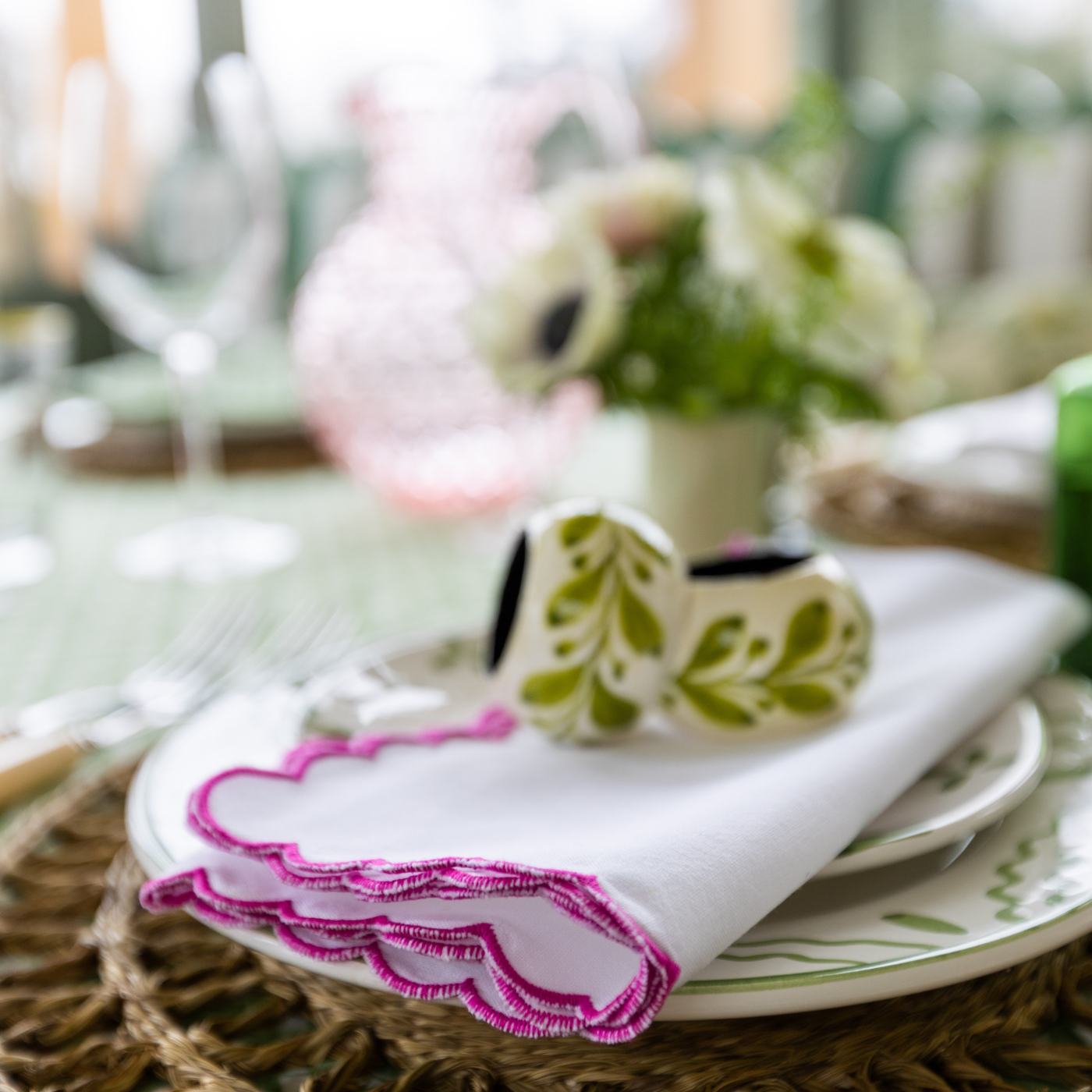Hot Pink Mini Scallop Napkin