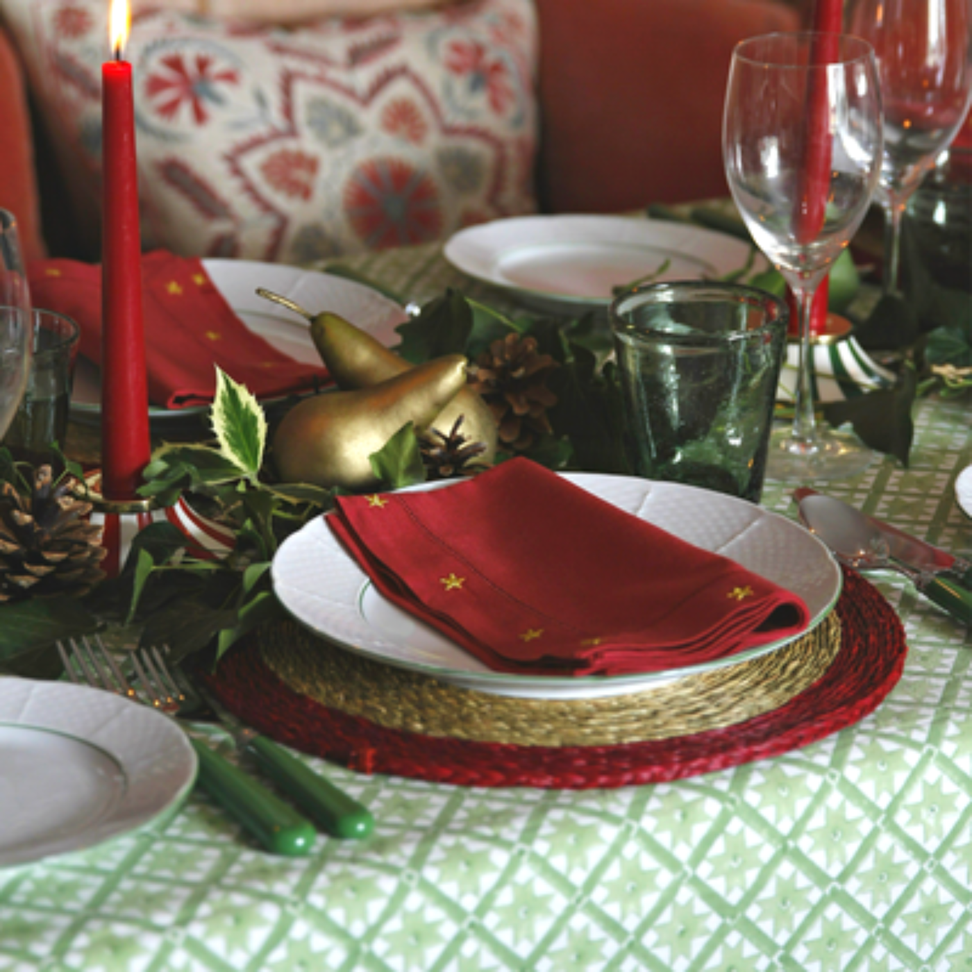 gold star linen napkin