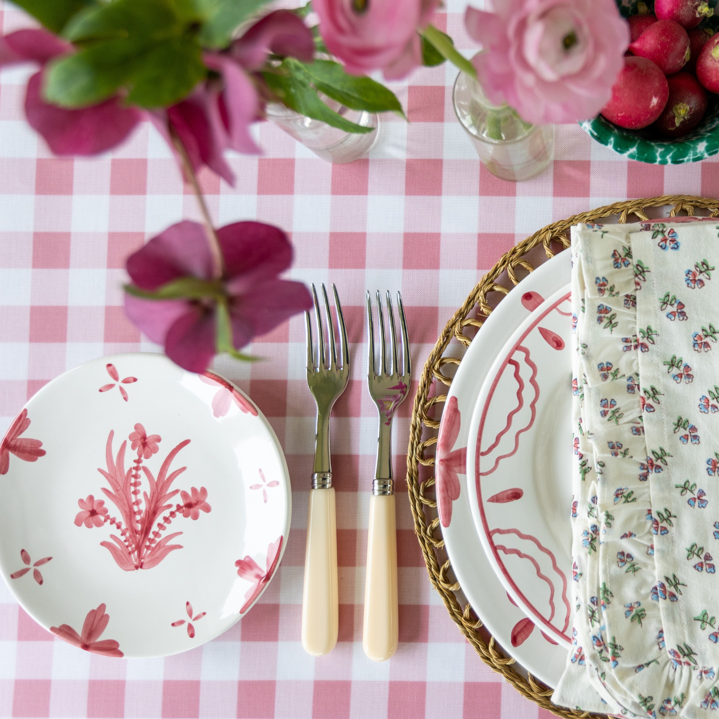 Pink Gingham oilcloth