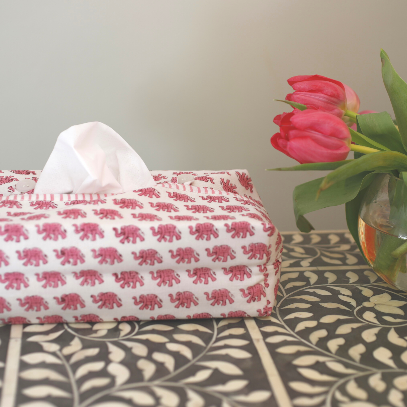 Pink Elephant Tissue Box Cover
