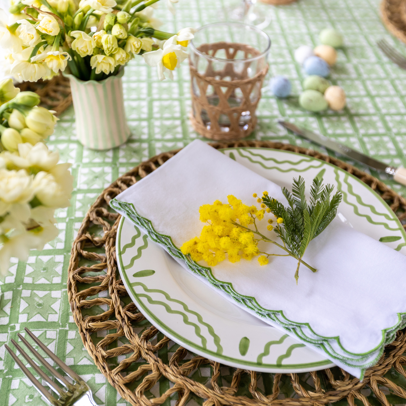 Green Mini Scallop Napkin