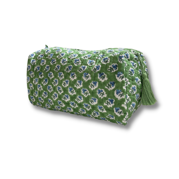 Apple Green Ditsy Wash Bag
