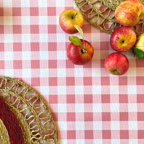 Pink Gingham Oilcloth