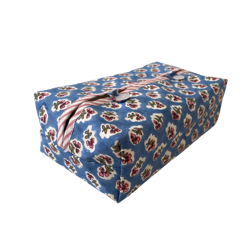 Azure Blue Ditsy Tissue Box Cover