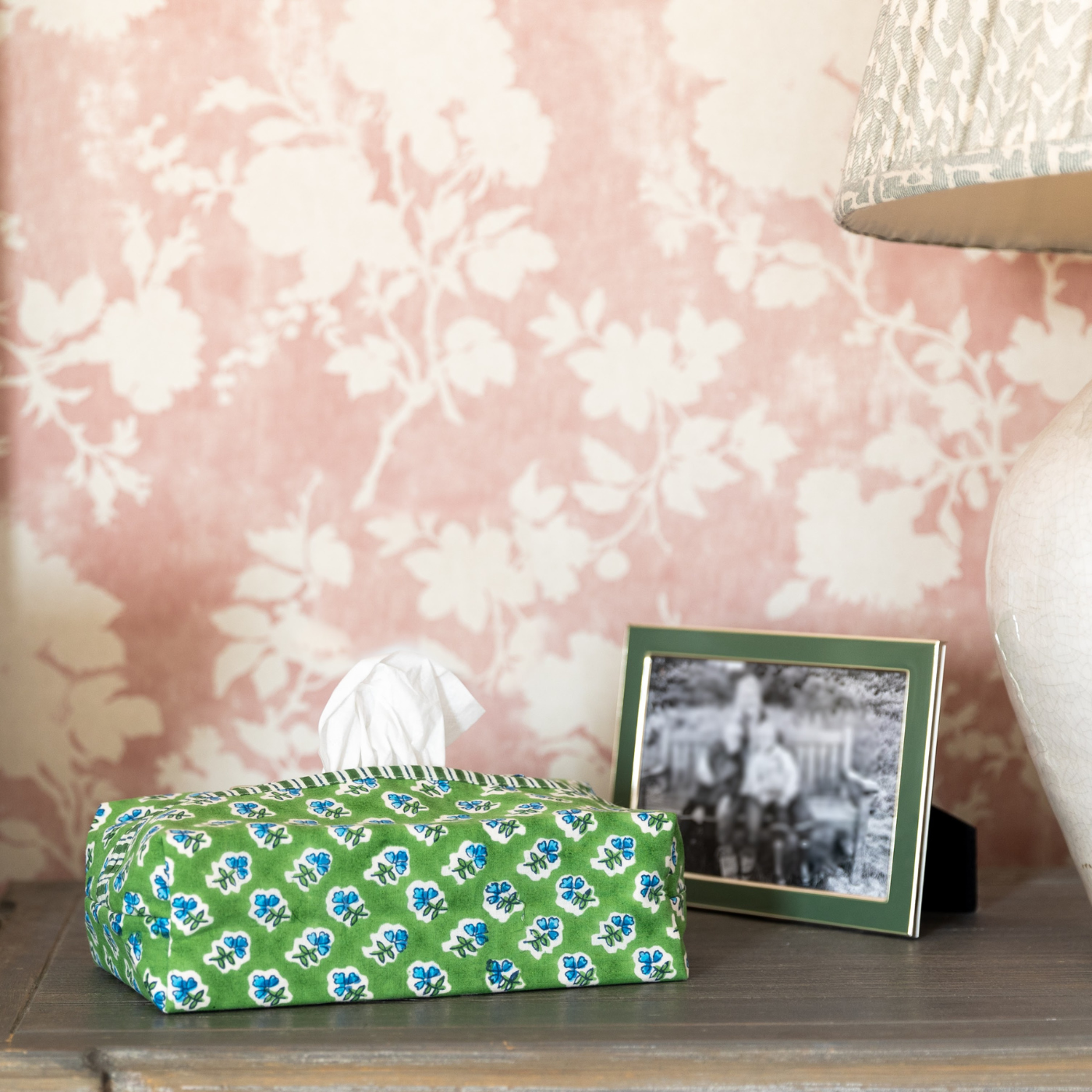 Fabric tissue box cover