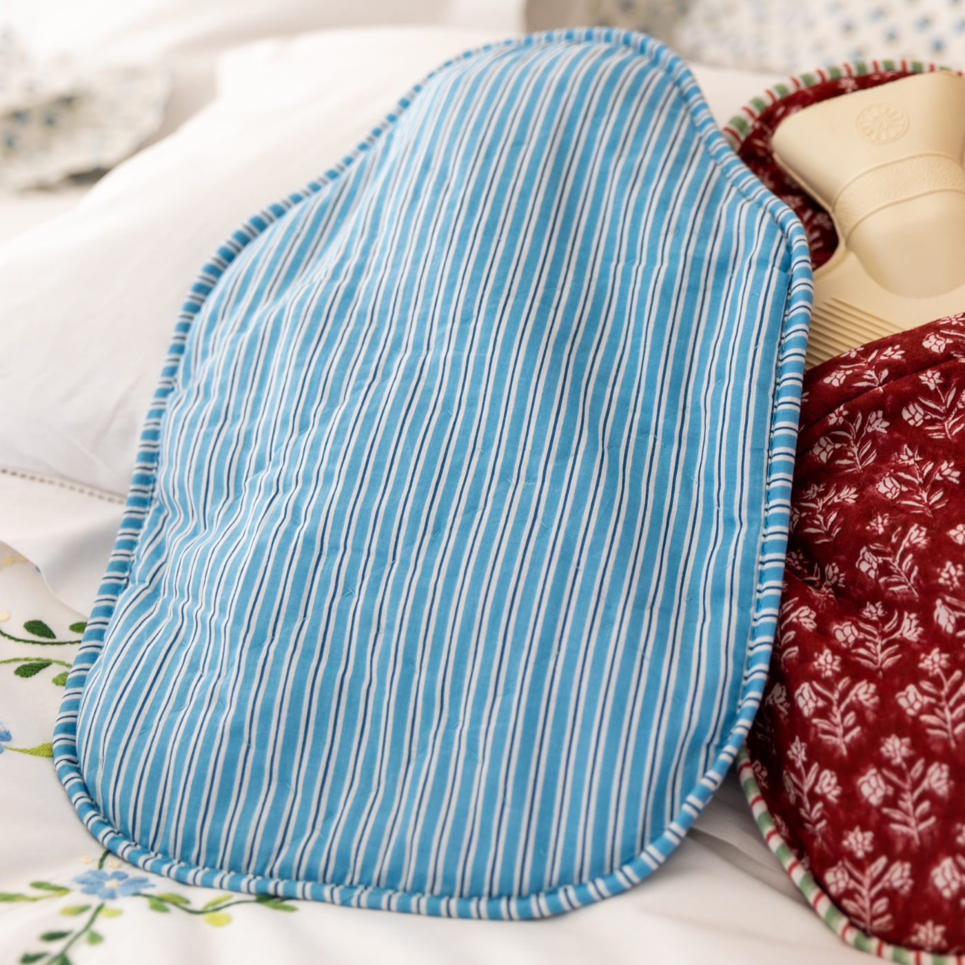 Blue Stripe Hot Water Bottle Cover