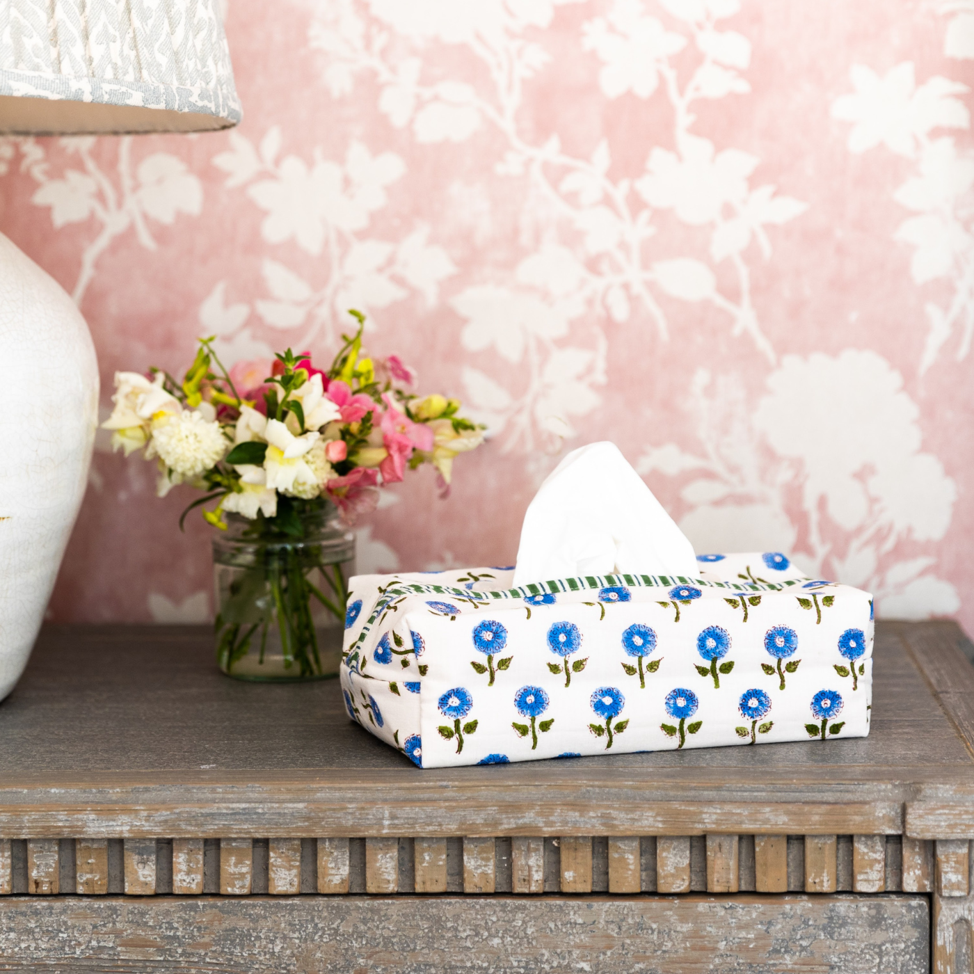Blue Daisy Tissue Box Cover