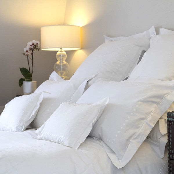 Cotton White dot embroidered pillowcase