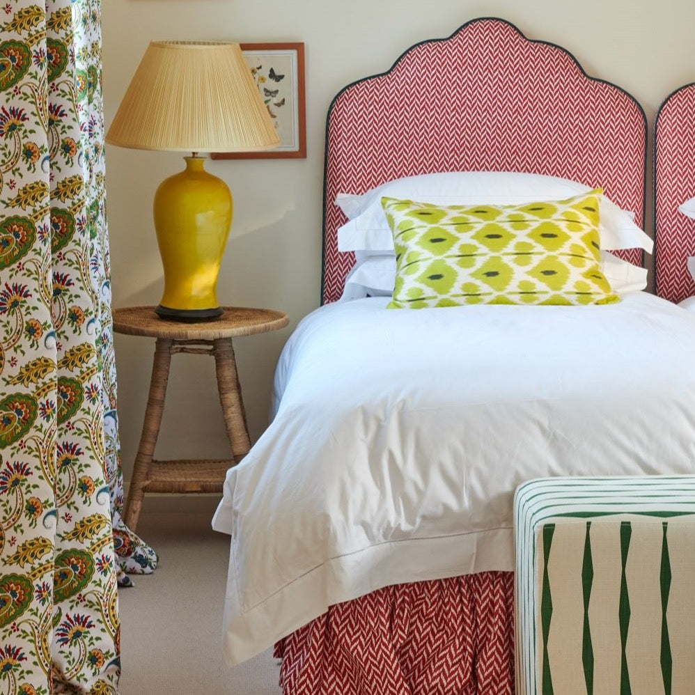 White Matilda Cotton Embroidered Duvet Cover with Oxford Border