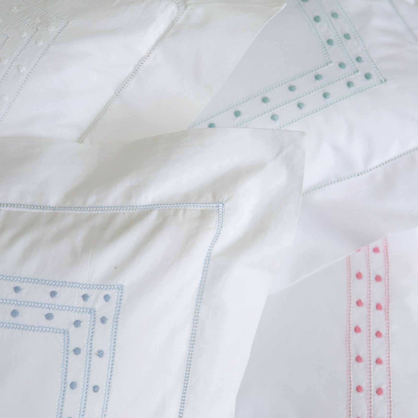 Cotton White Matilda Square Pillowcase
with hand embroidered design