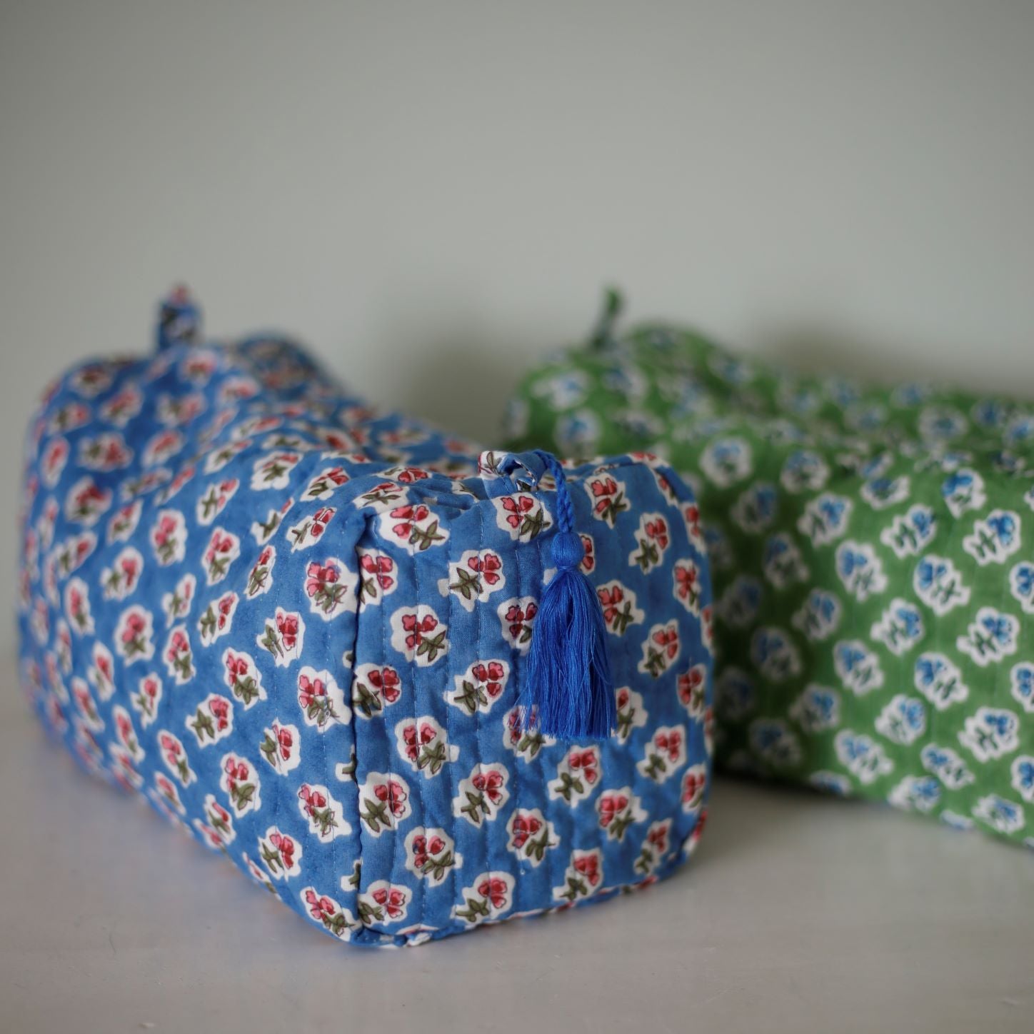 Azure Blue Ditsy Wash Bag