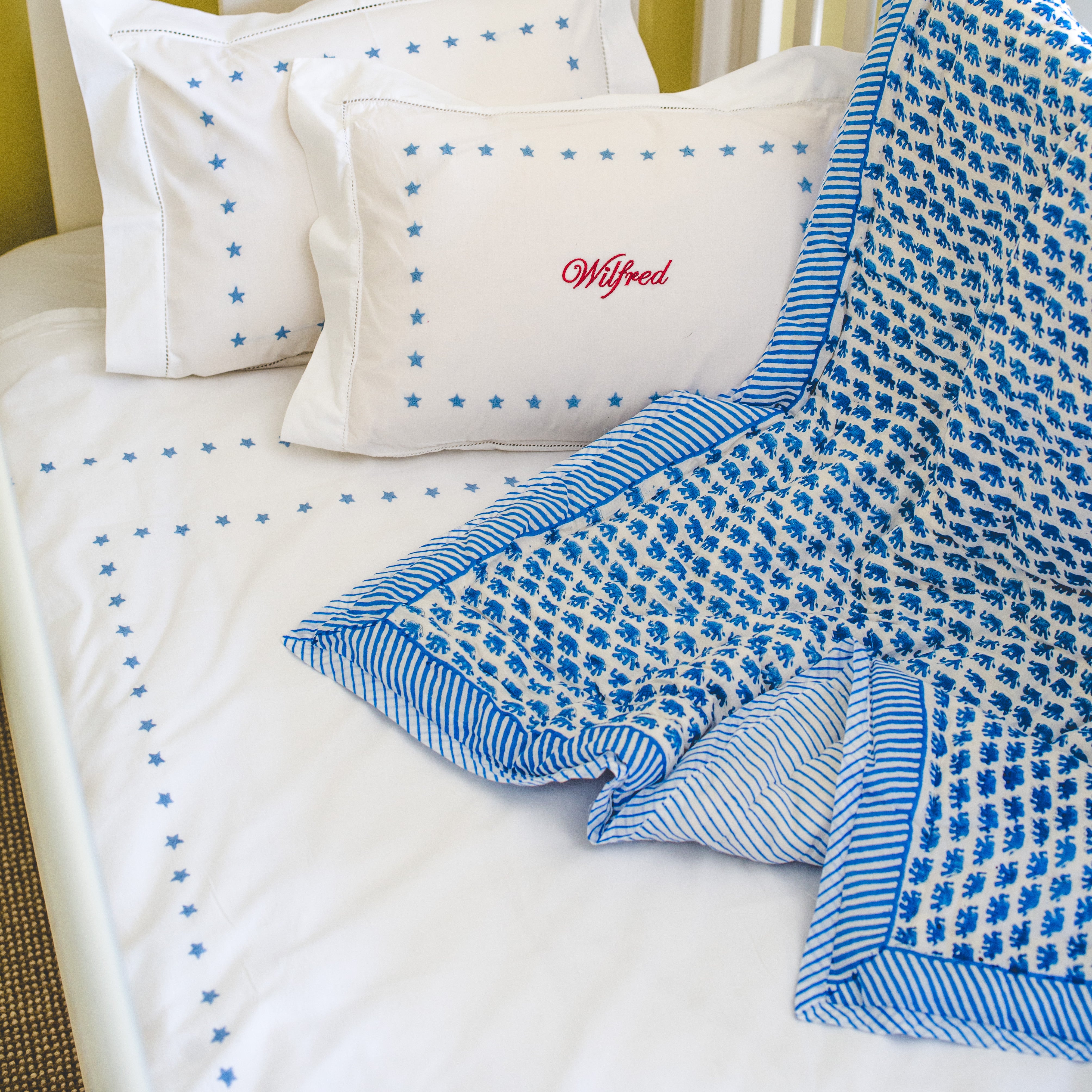 Blue Star Baby Pillowcase