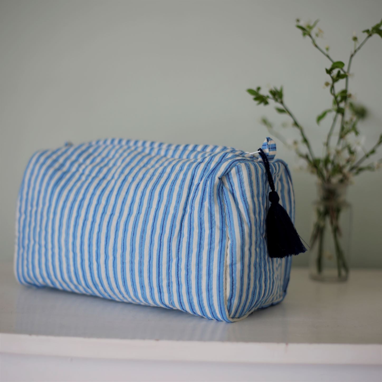 Blue Stripe Wash Bag