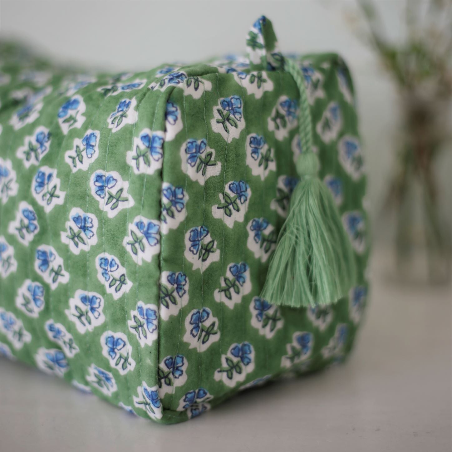 Apple Green Ditsy Wash Bag