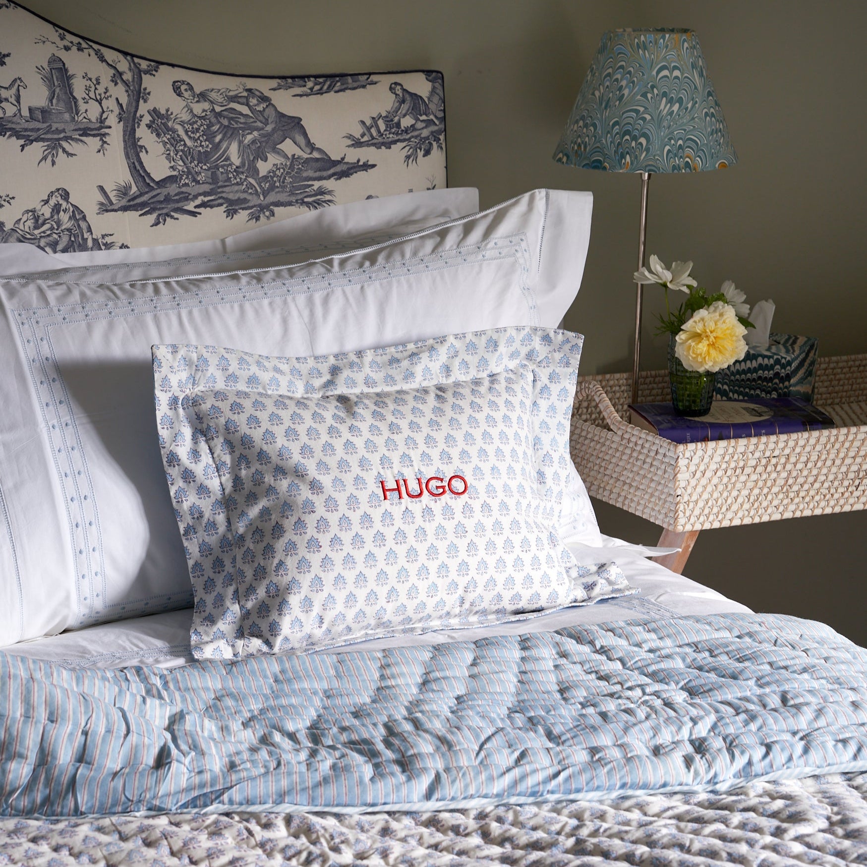 Blue Pomily Baby Boudoir Pillowcase