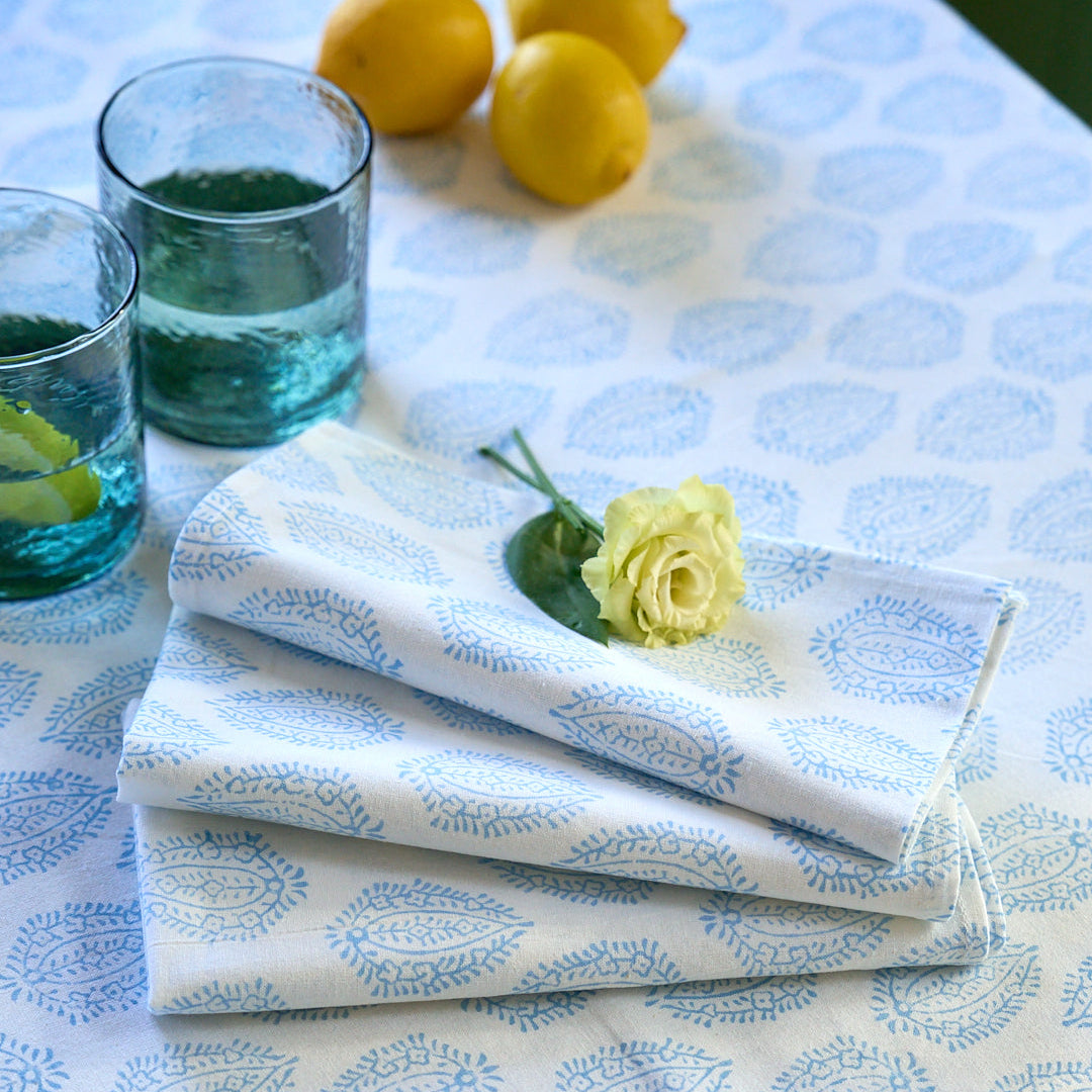 Blue Leaf Tablecloth
