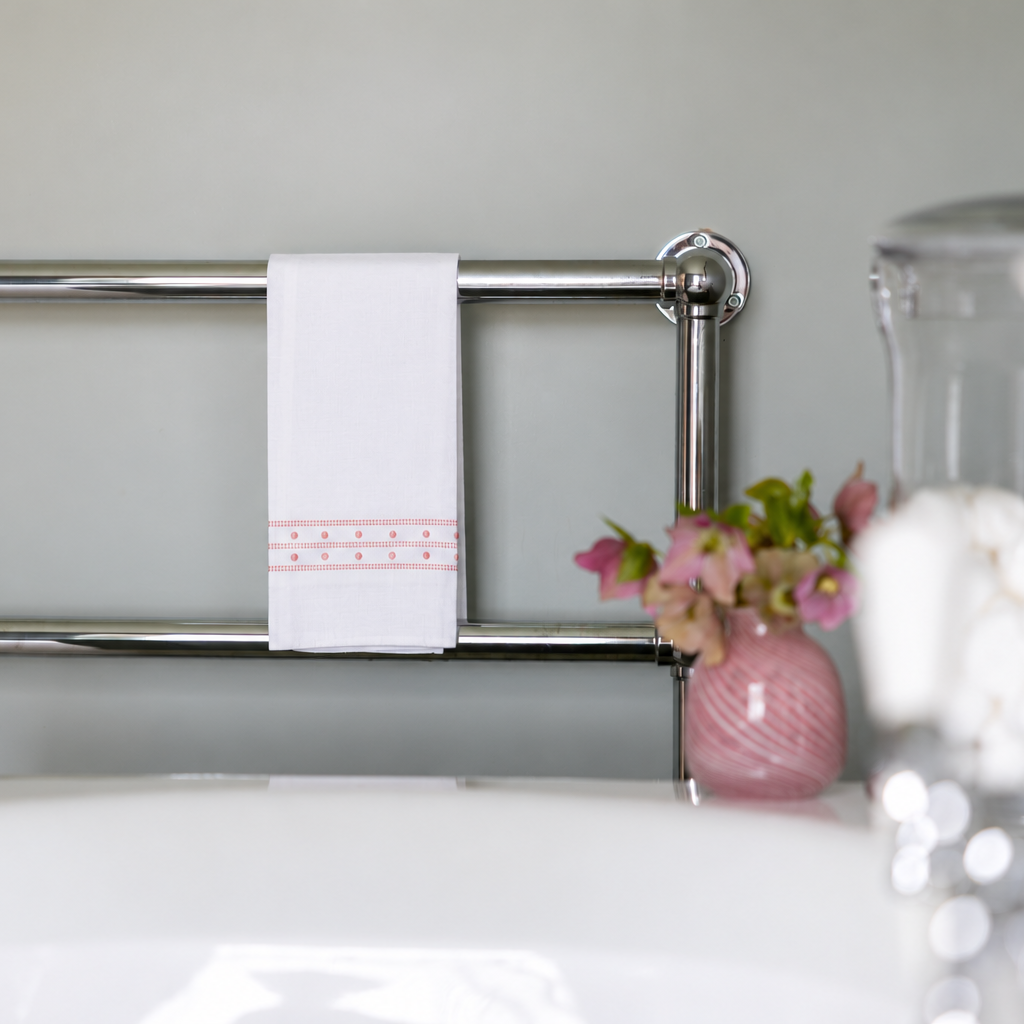 Pink Matilda Linen Hand Towel