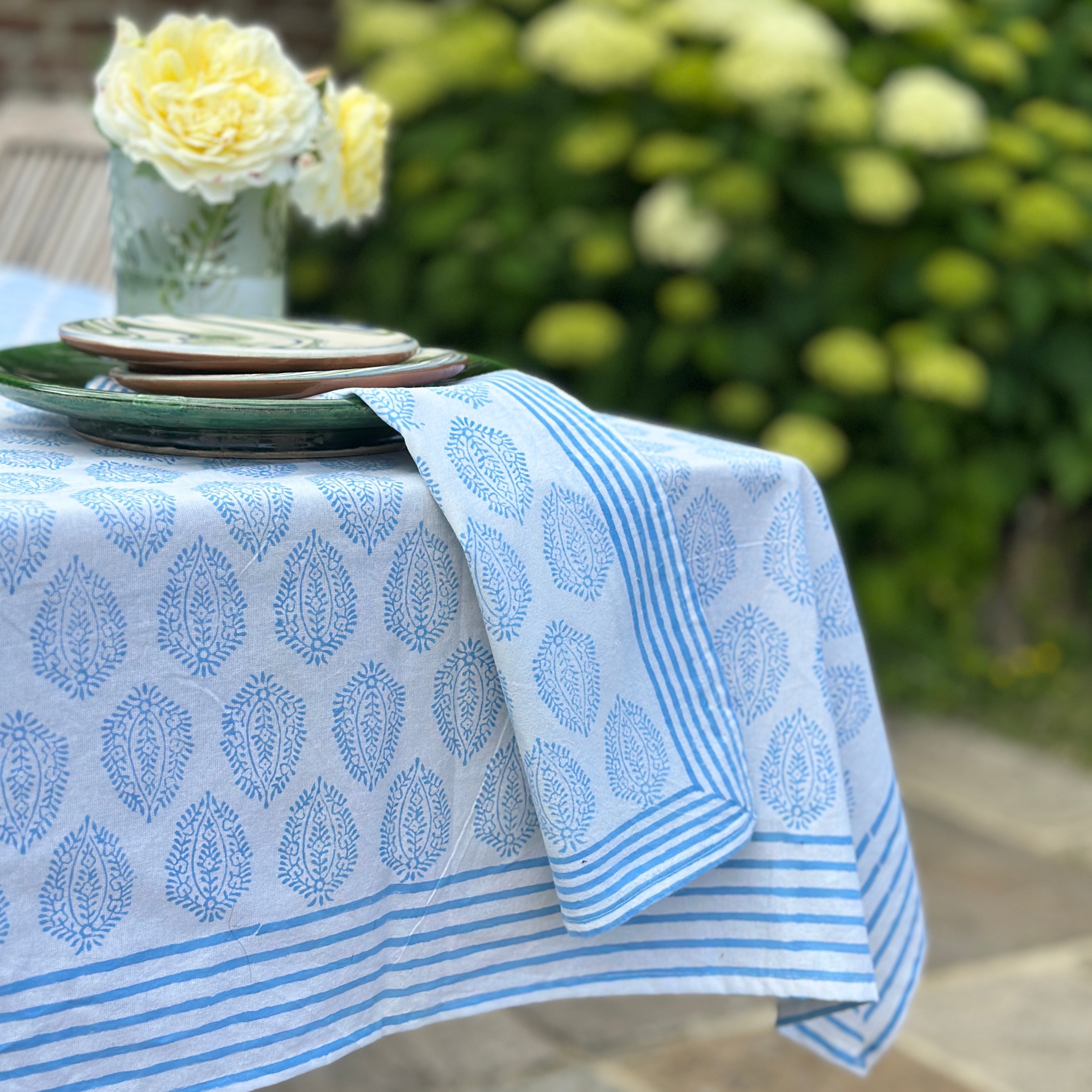 Blue Leaf Tablecloth
