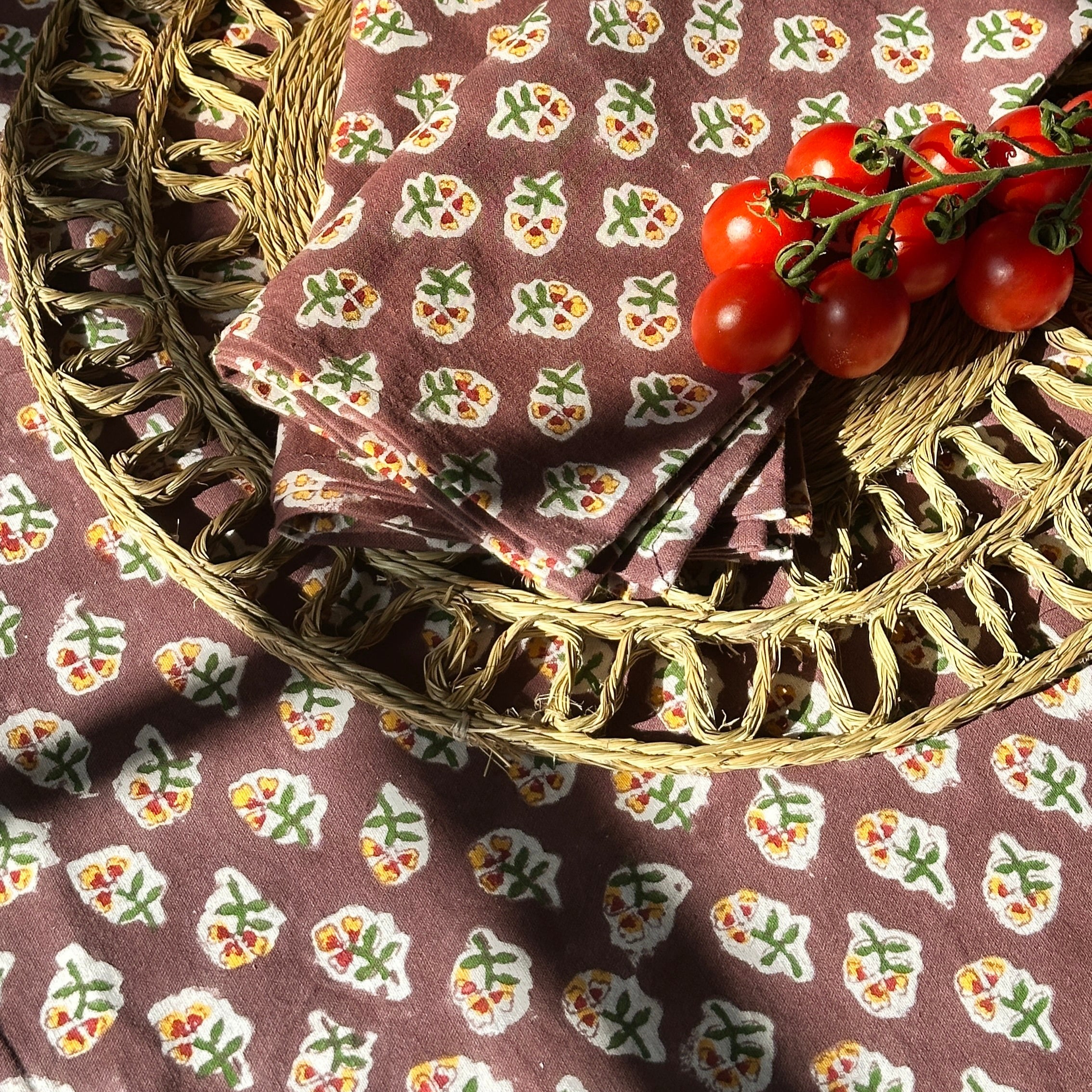 Chocolate Ditsy Tablecloth