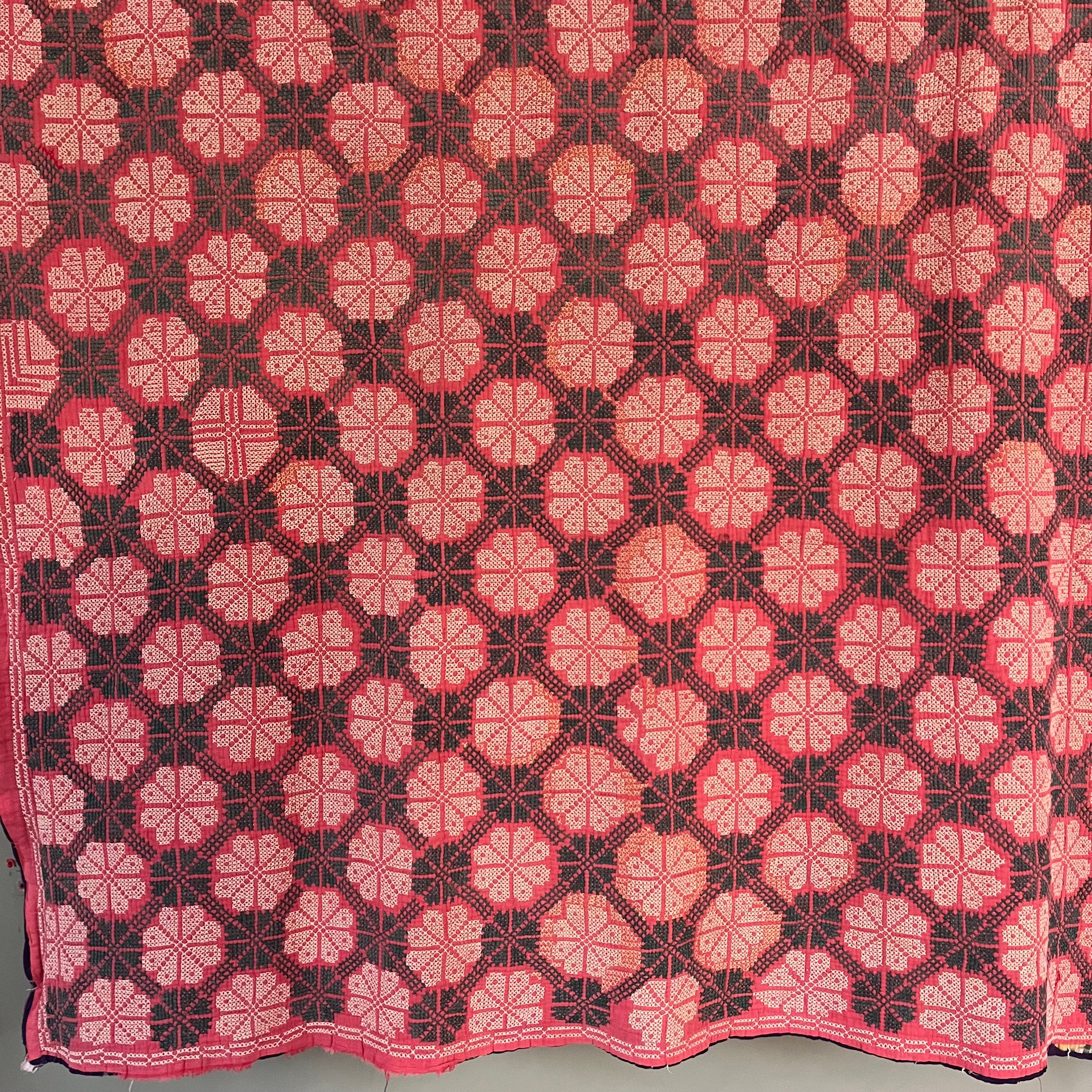 FRINGED CROSS STITCH THROW