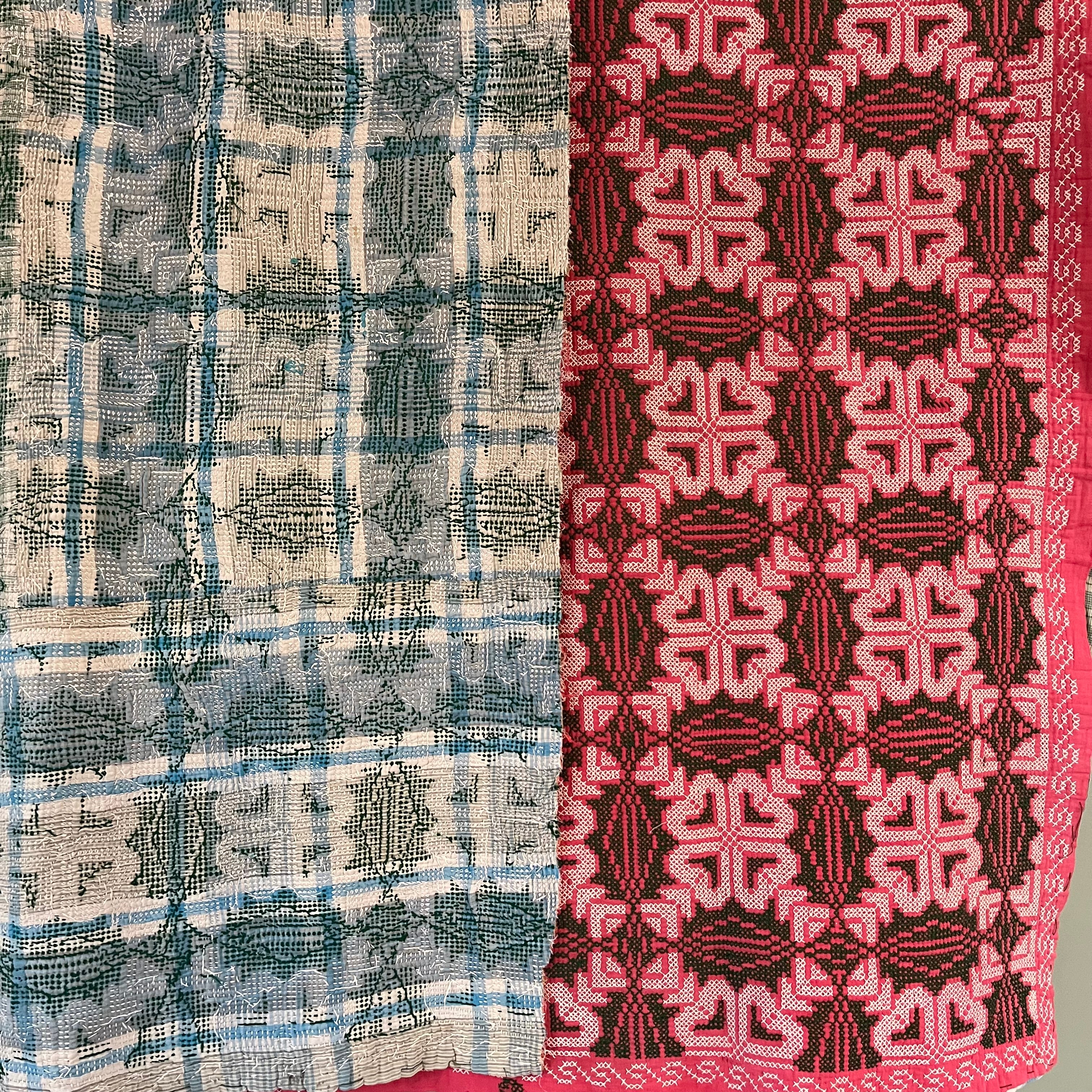 FRINGED CROSS STITCH THROW