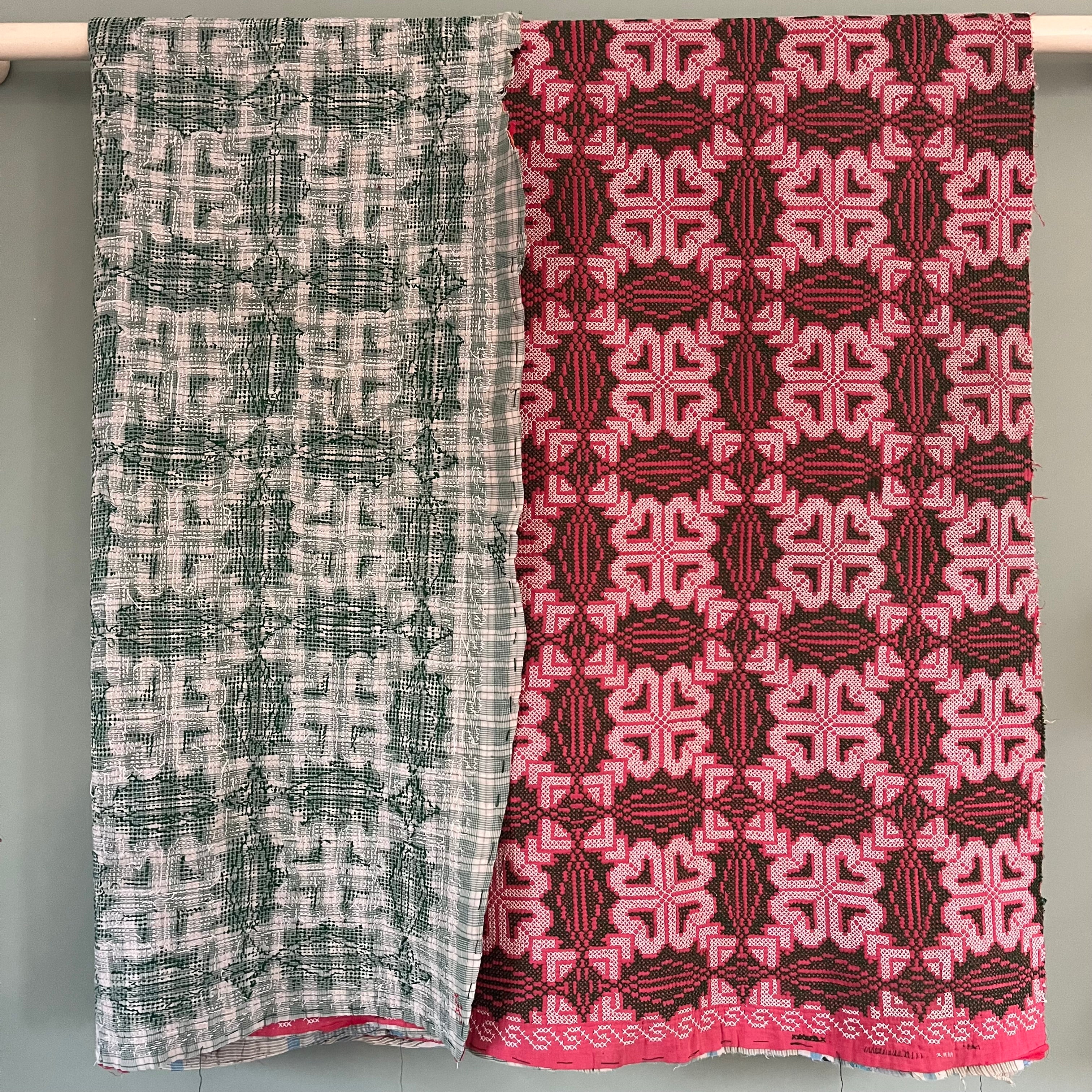FRINGED CROSS STITCH THROW