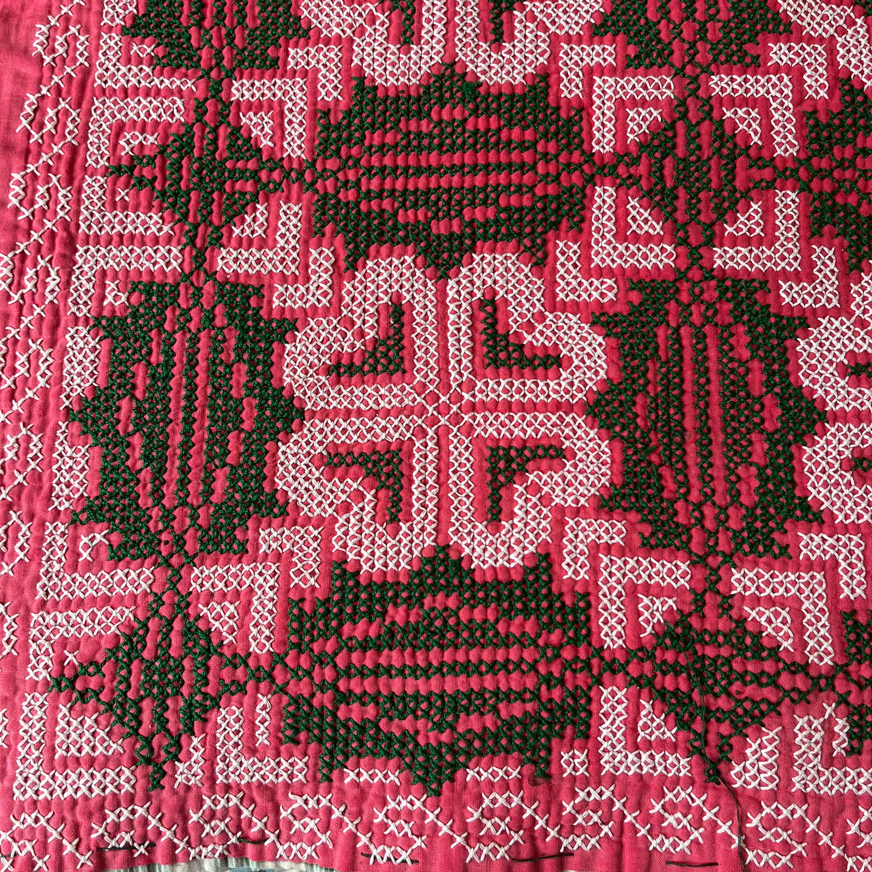 FRINGED CROSS STITCH THROW