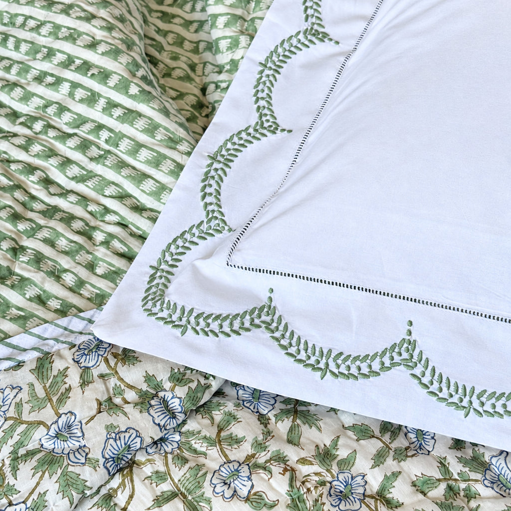 Sage Green Jemima Pillowcase, Super King