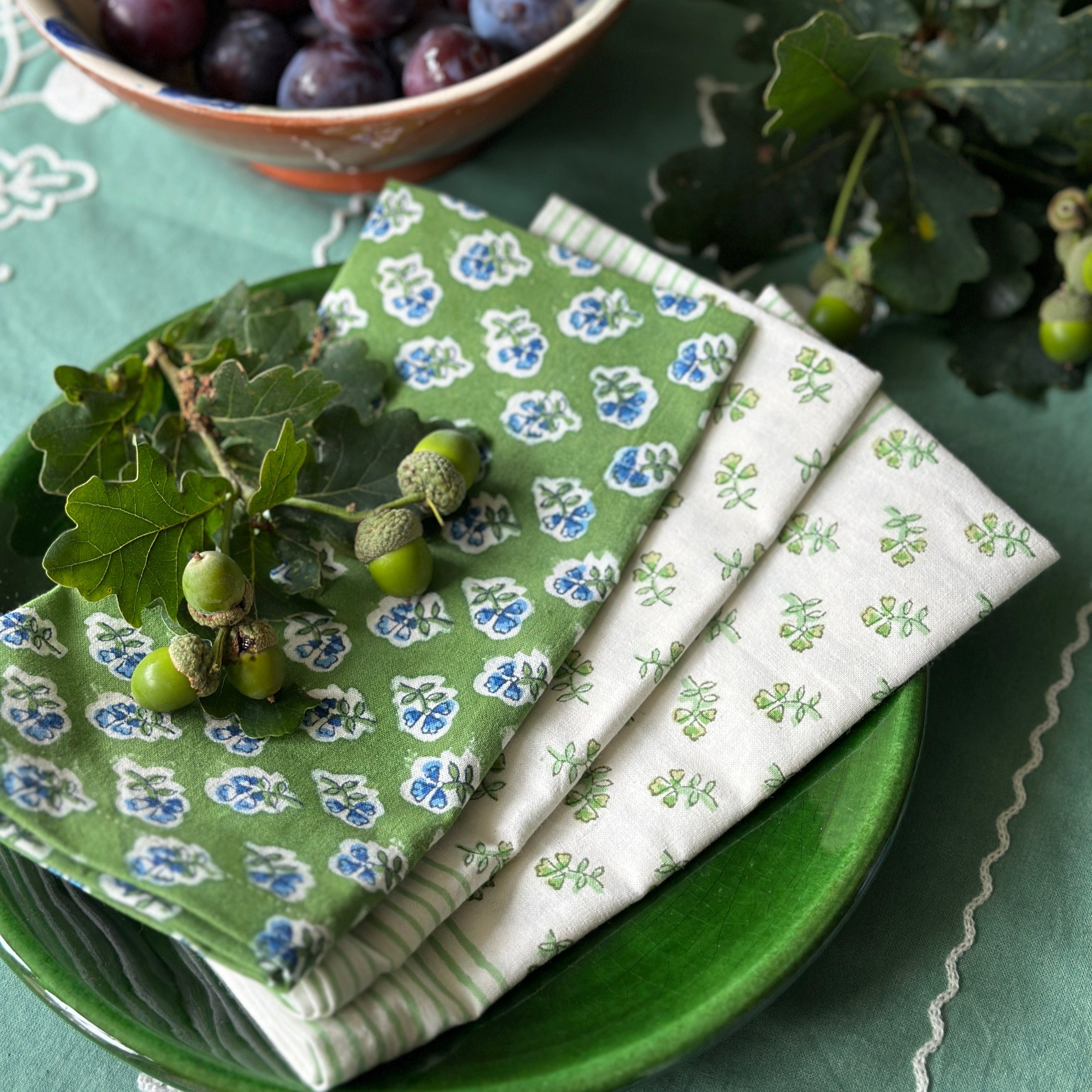 Apple Green Ditsy Napkin - Set of 4