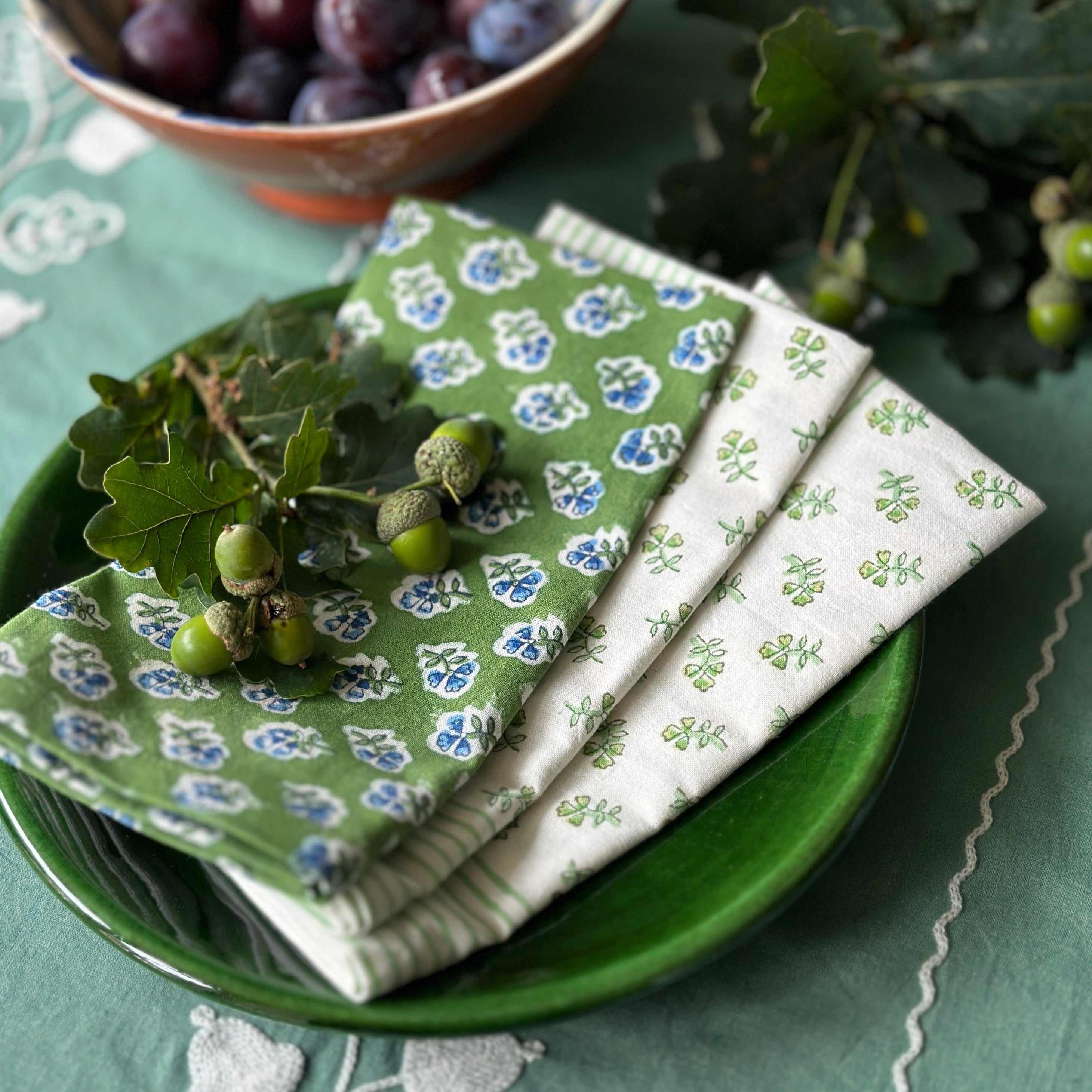 Apple Green Ditsy Napkin - Set of 4