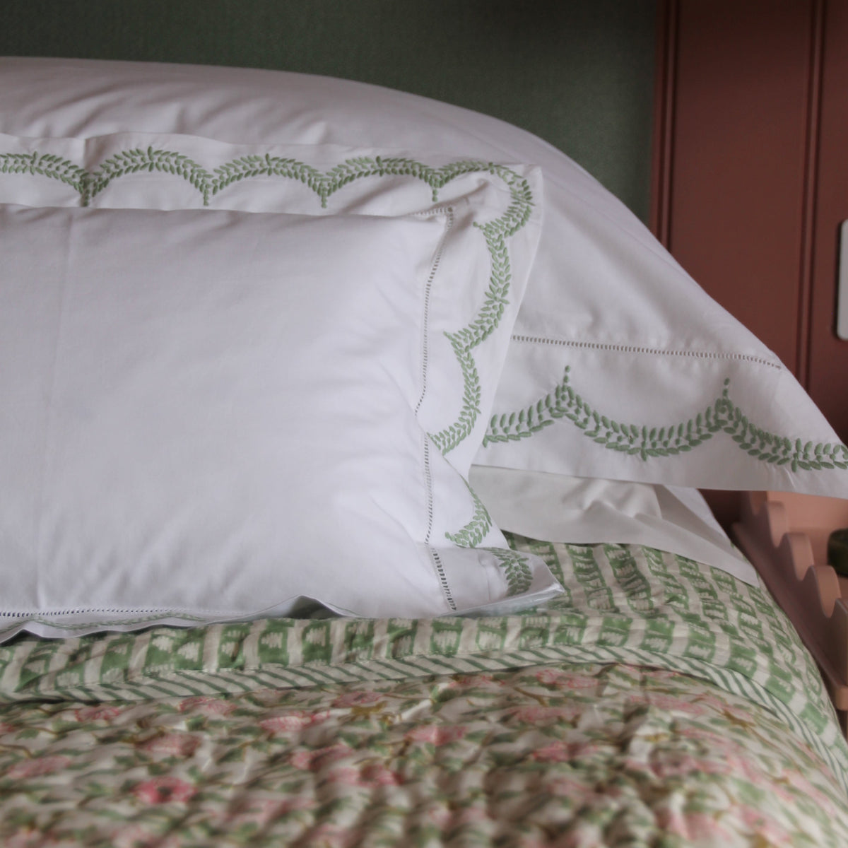 Sage Green Jemima Baby Boudoir Pillowcase